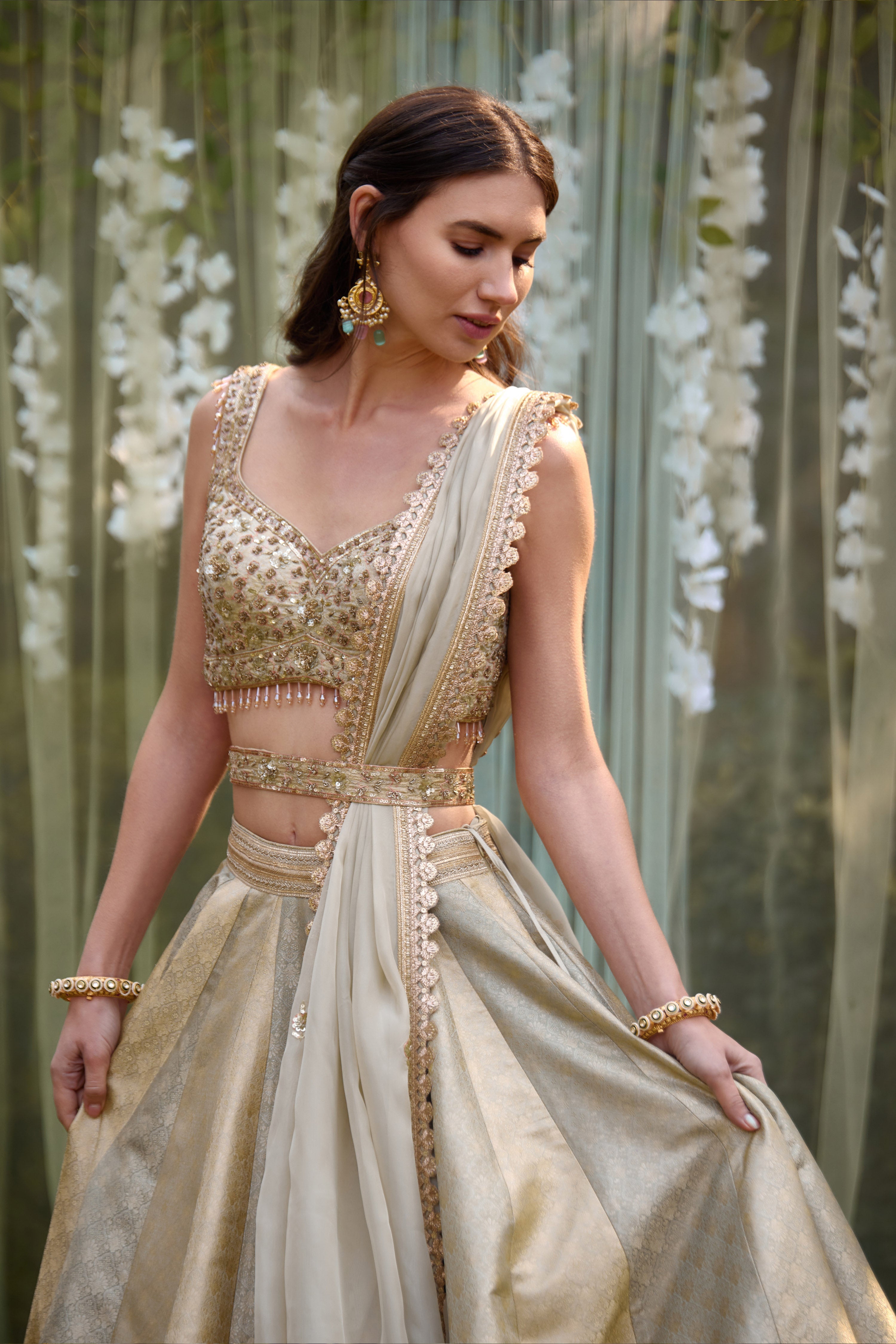 Smokey Grey-Blue Lehenga Set