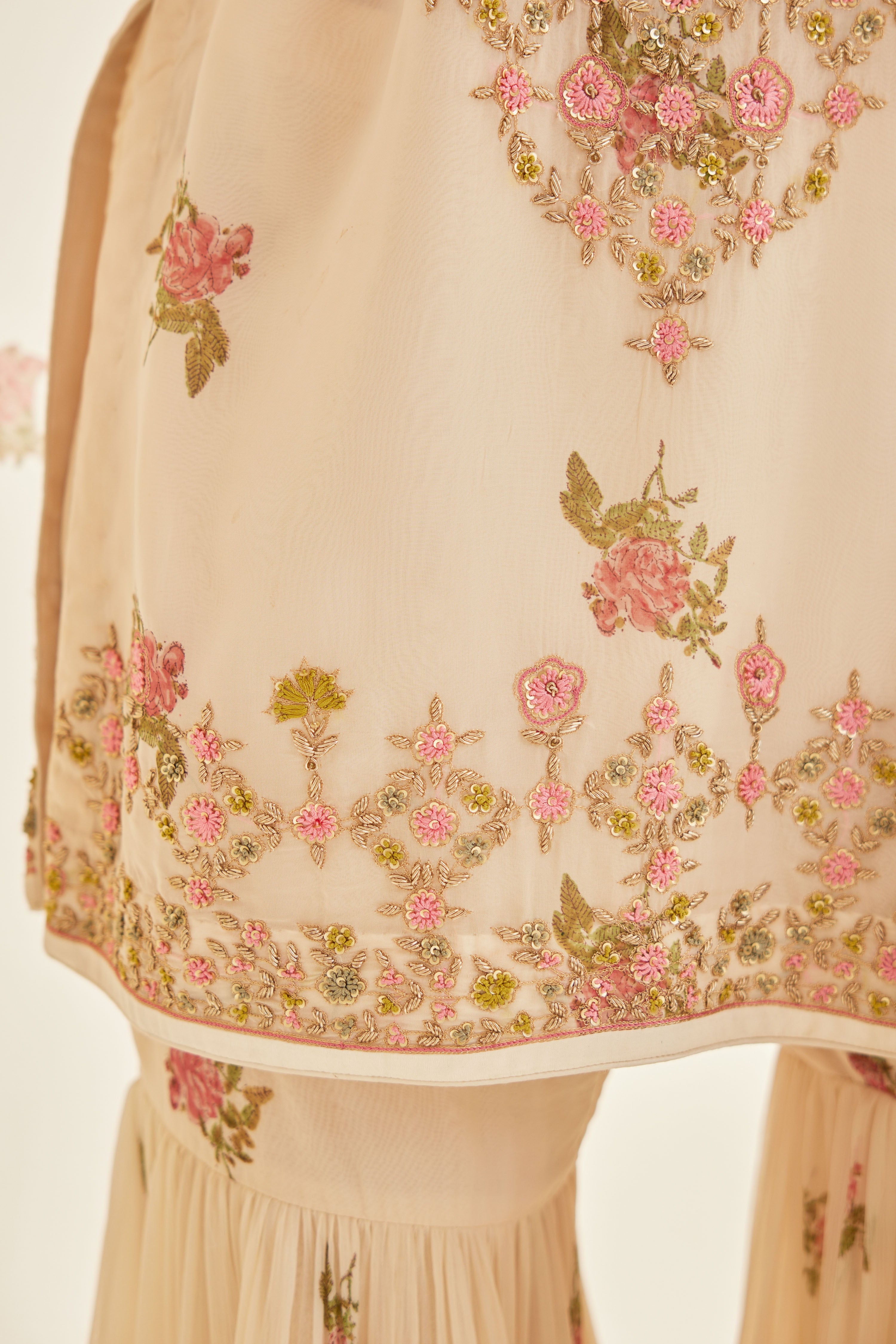 Papyrus White Sharara Set