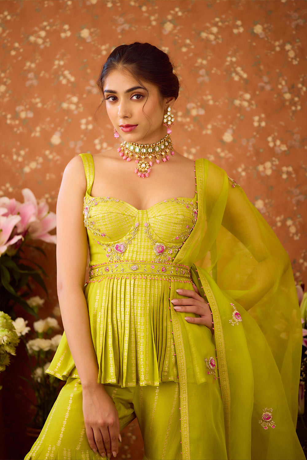 Sunny Lime Green Sharara Set