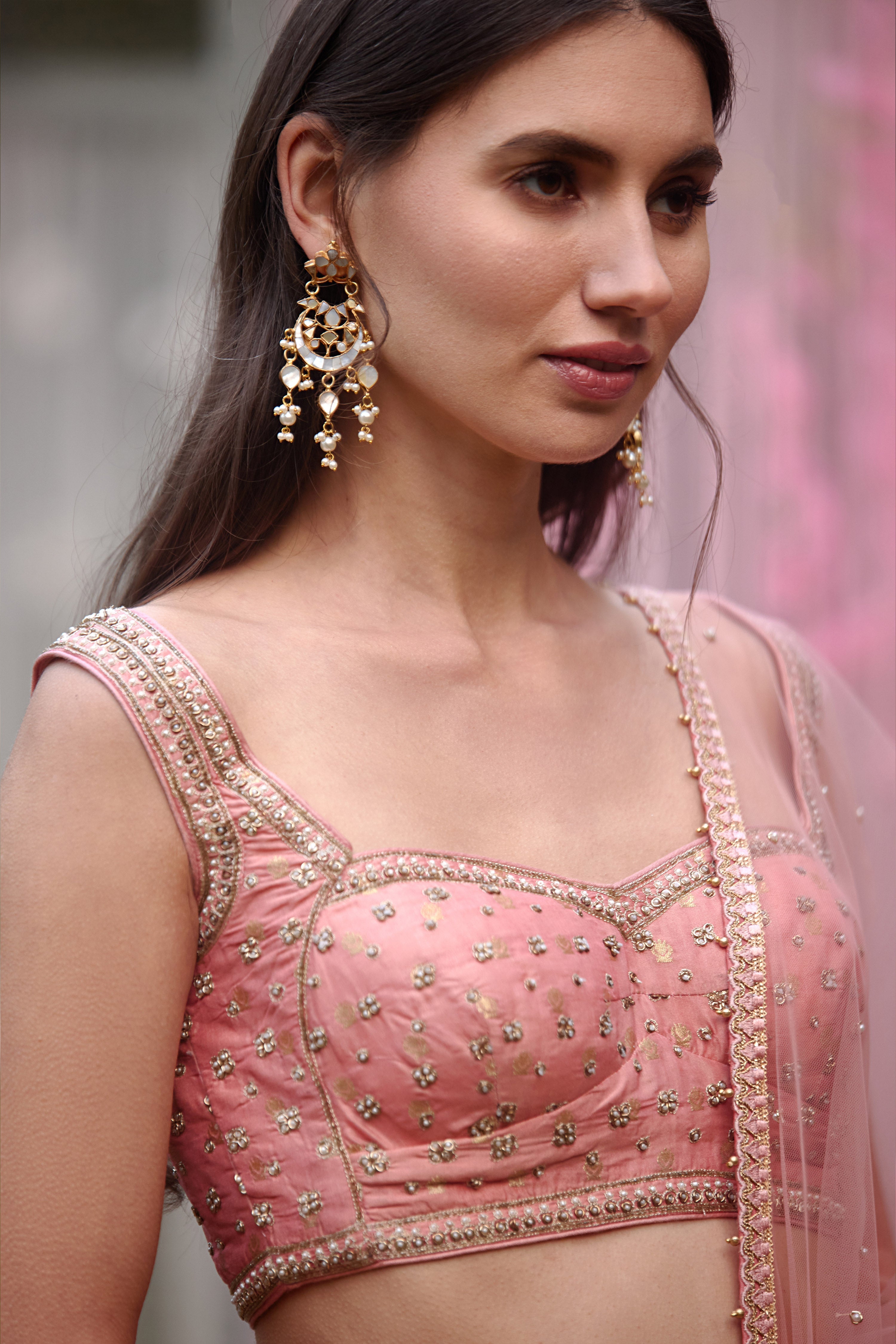 Coral Pink Lehenga Set