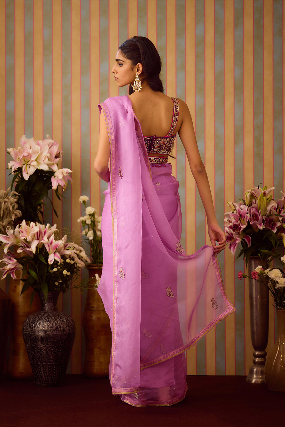 Orchid Lilac Saree Set