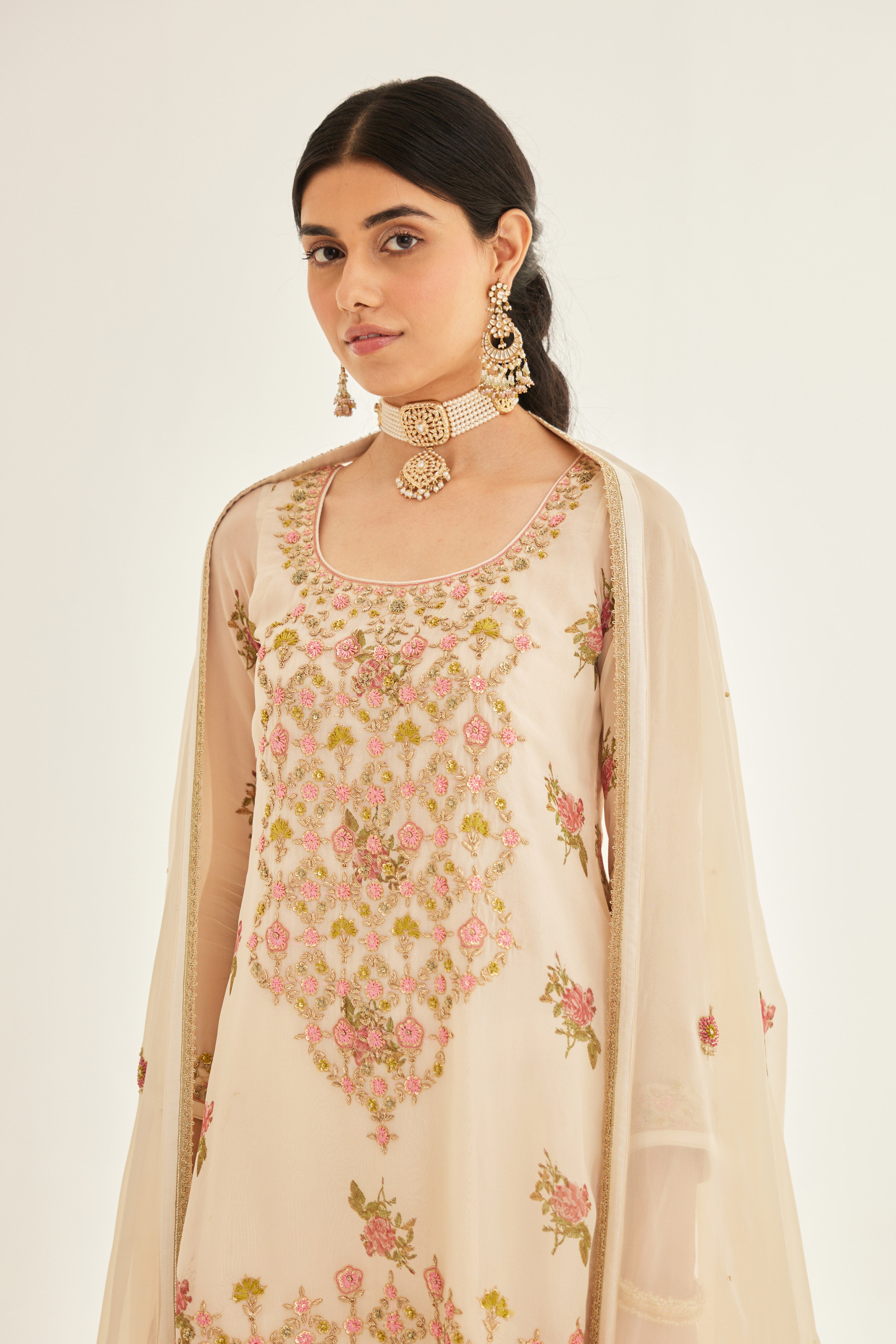 Papyrus White Sharara Set