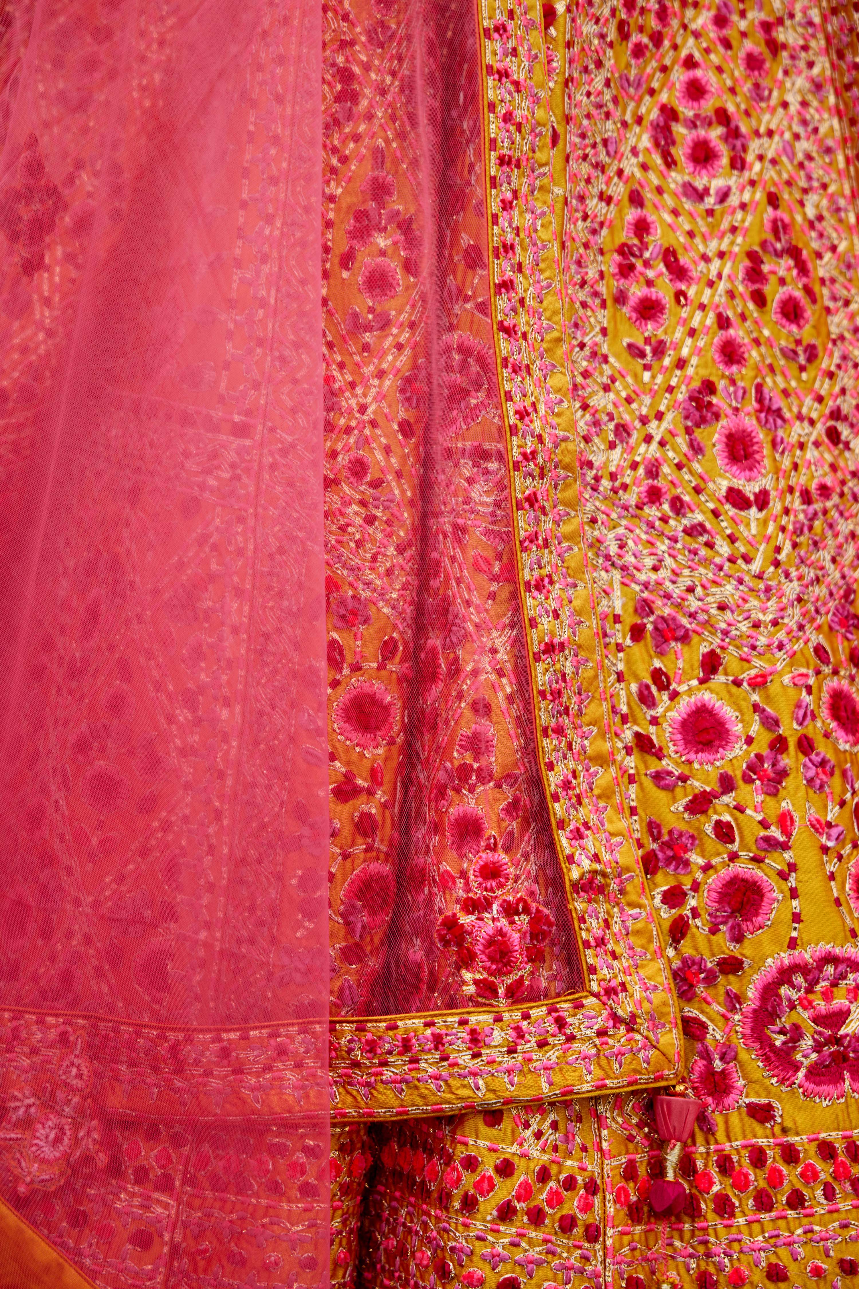 Pink-Yellow Lehenga Set