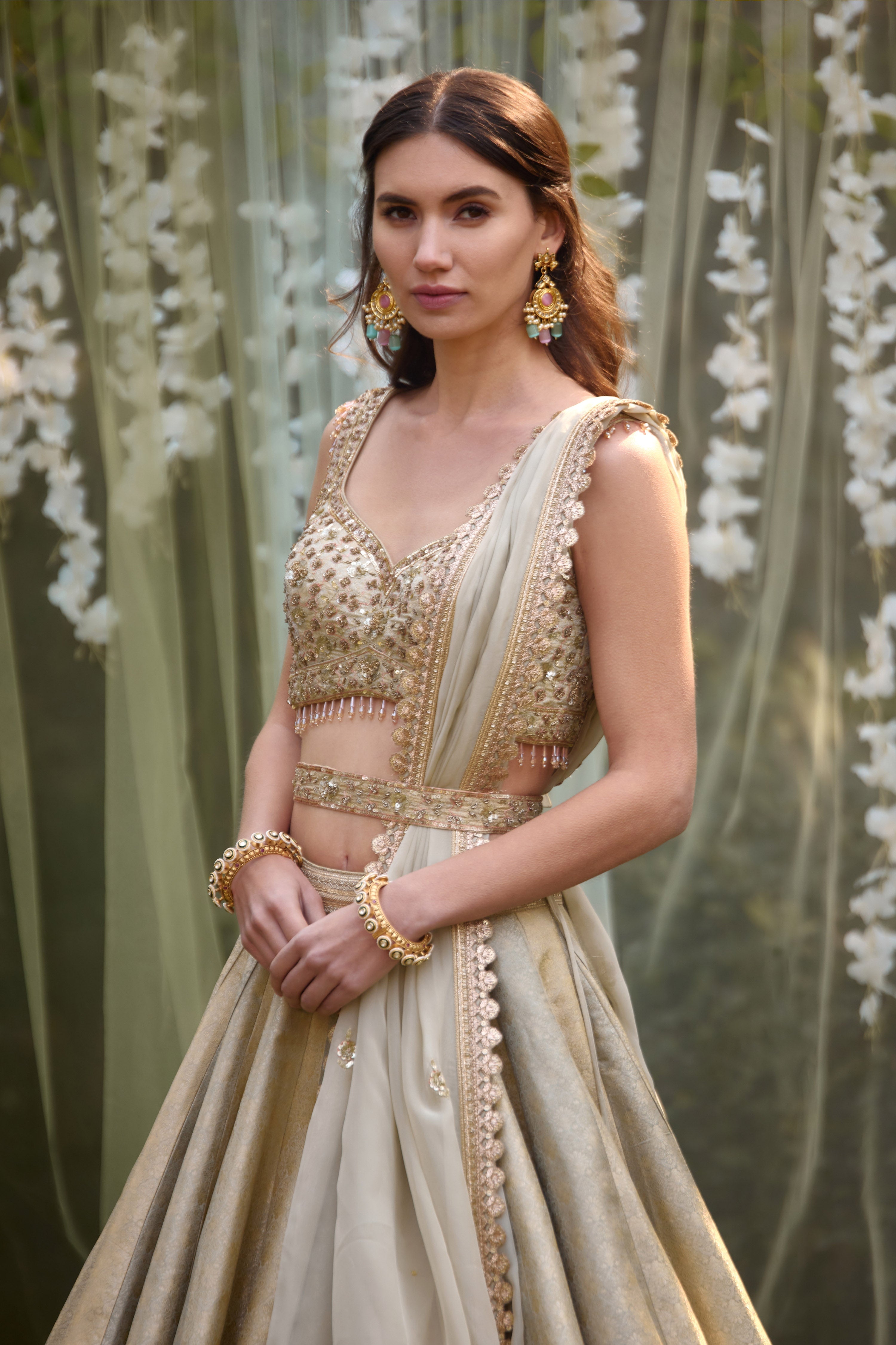 Smokey Grey-Blue Lehenga Set