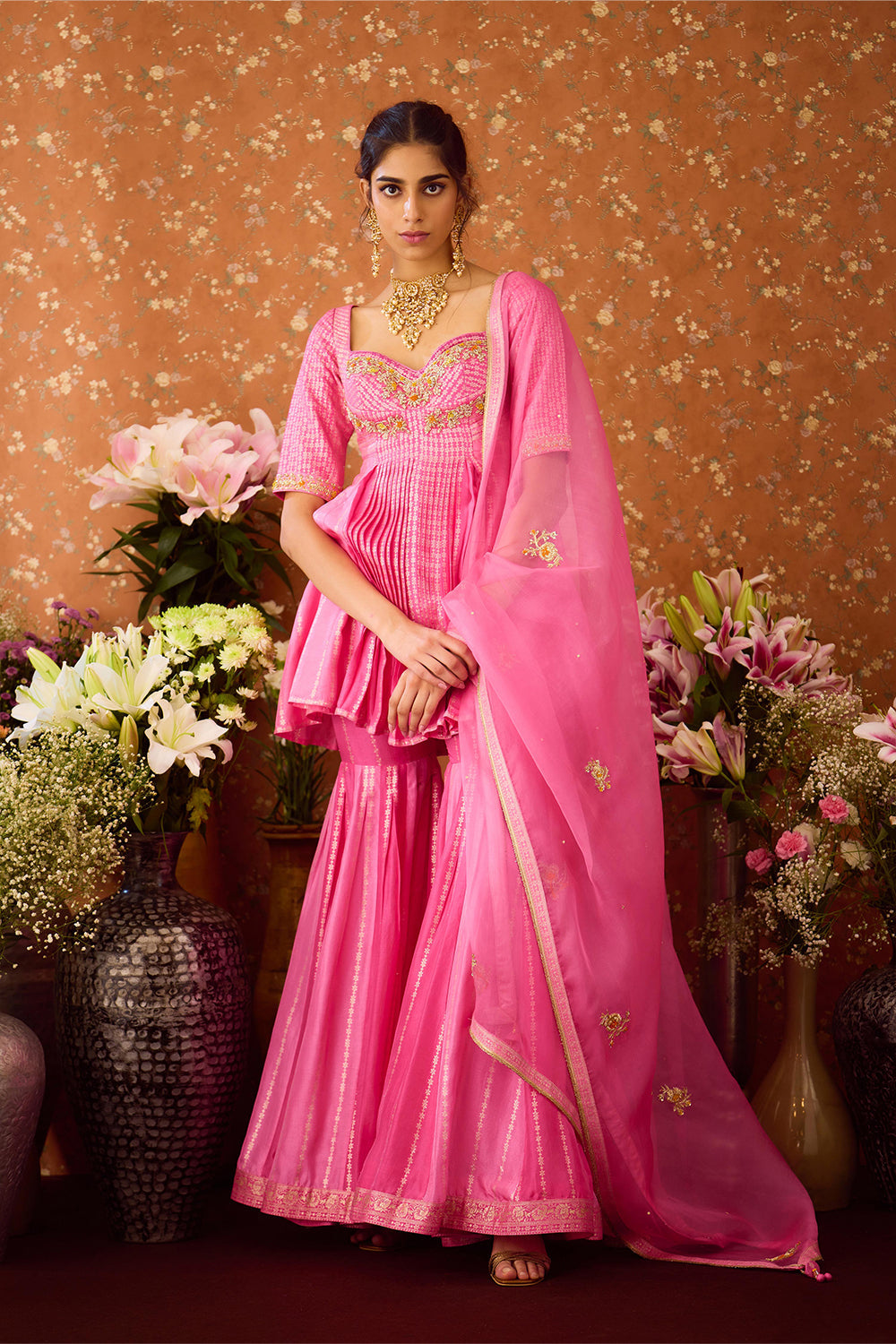 Rose Pink Sharara Set