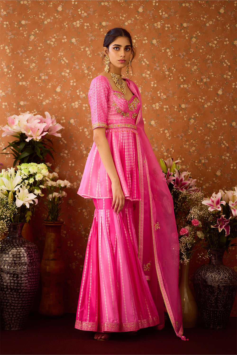 Rose Pink Sharara Set