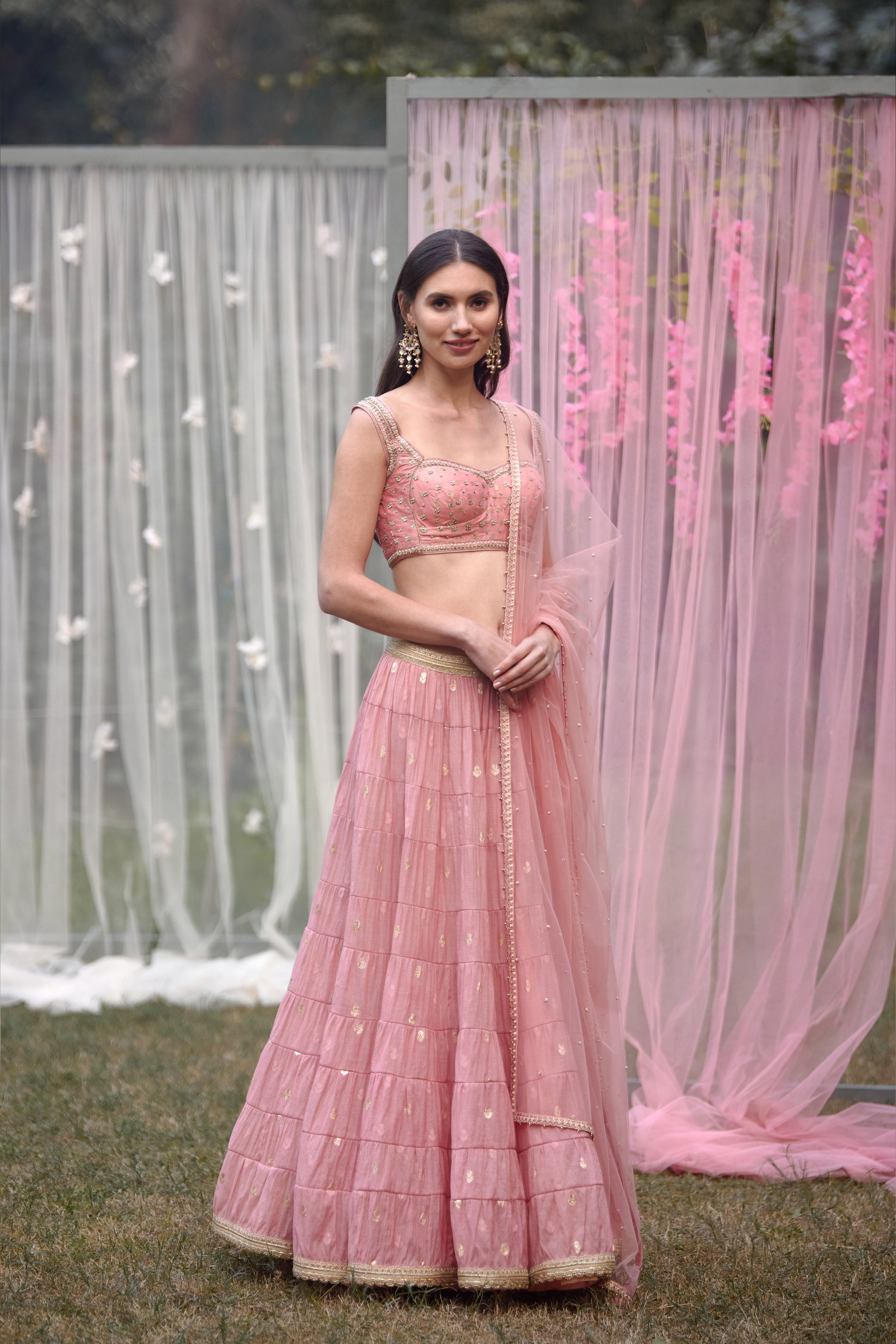 Coral Pink Lehenga Set