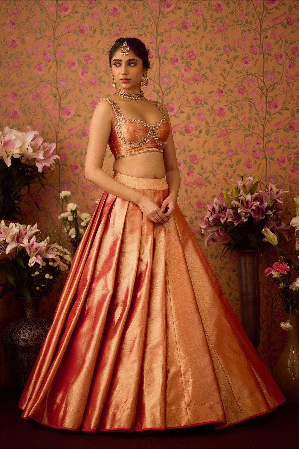 Gold Pink Lehenga Set