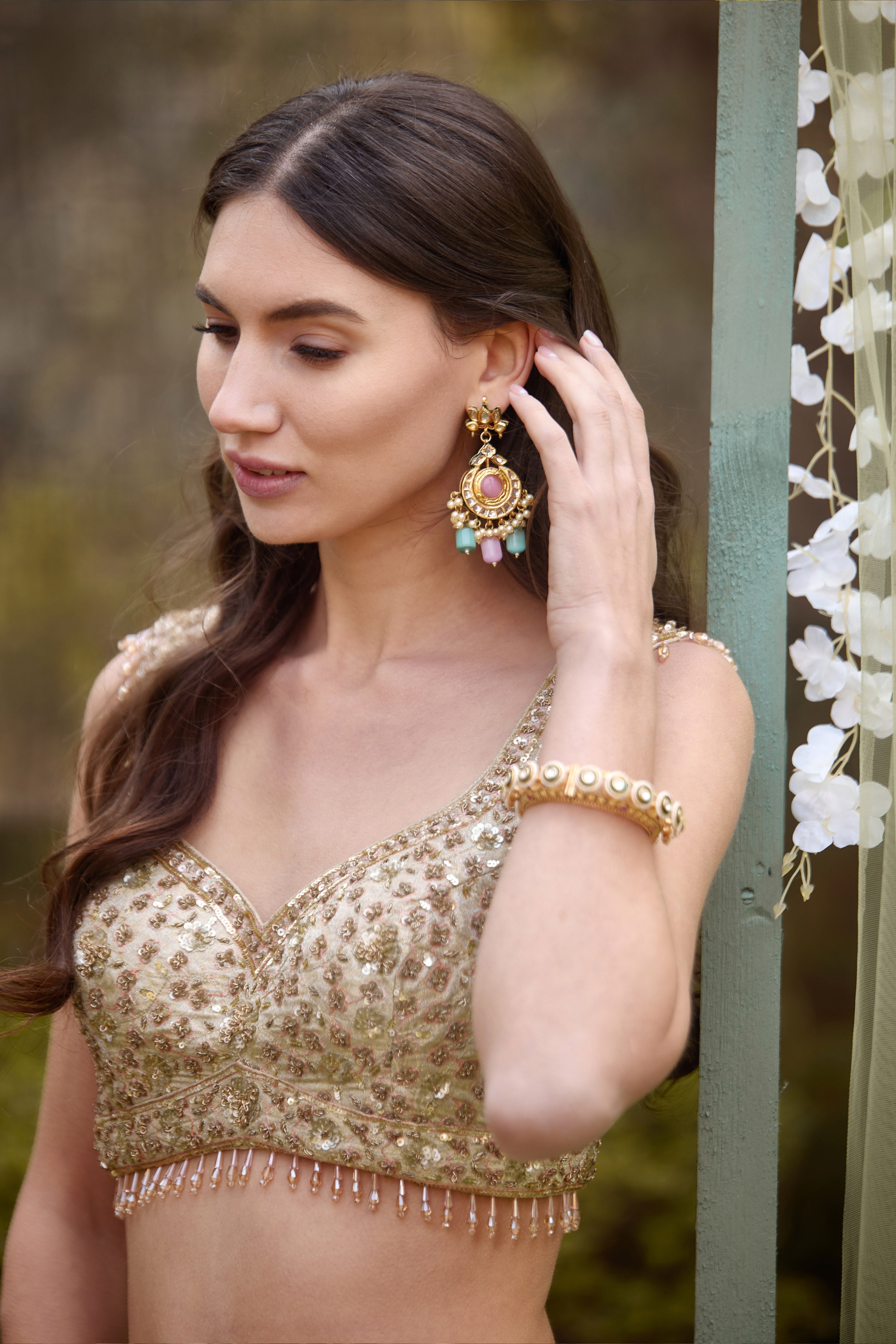 Smokey Grey-Blue Lehenga Set