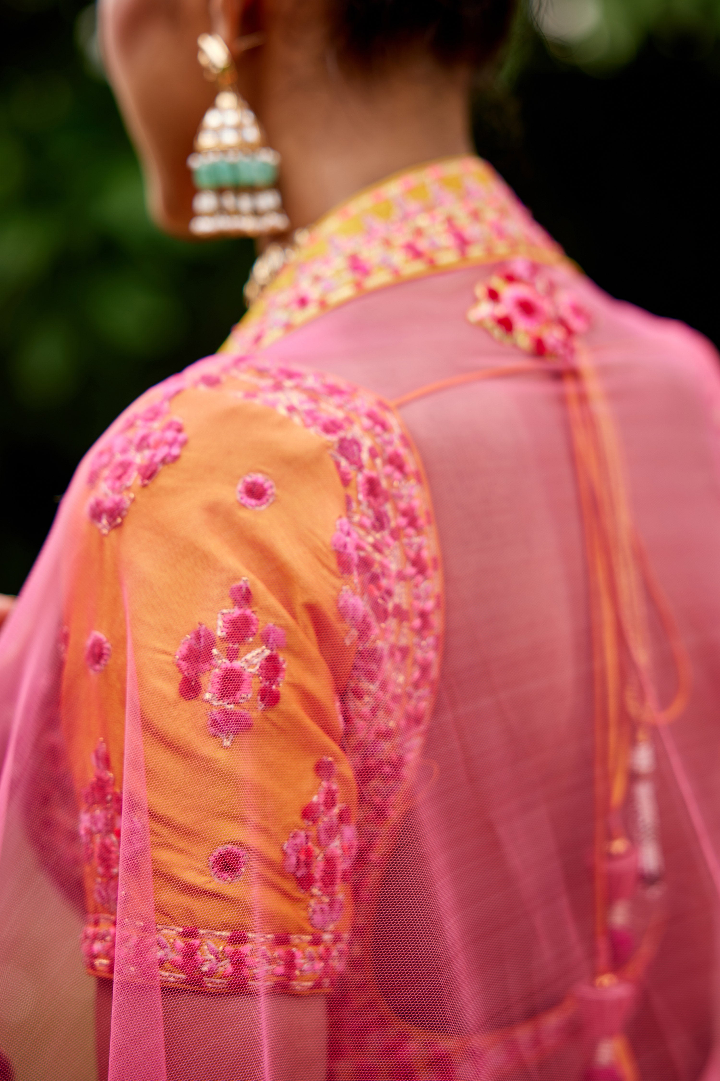 Pink-Yellow Lehenga Set