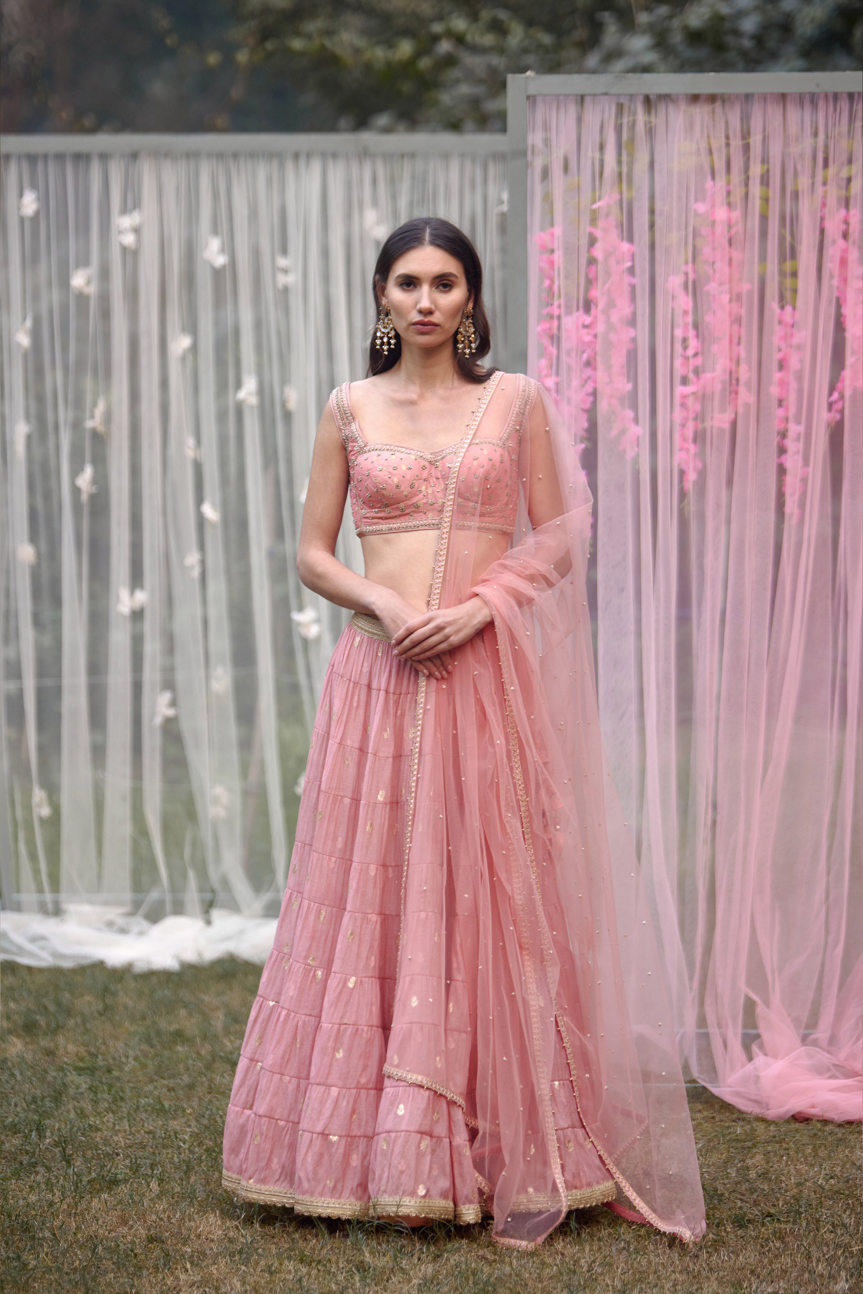 Coral Pink Lehenga Set