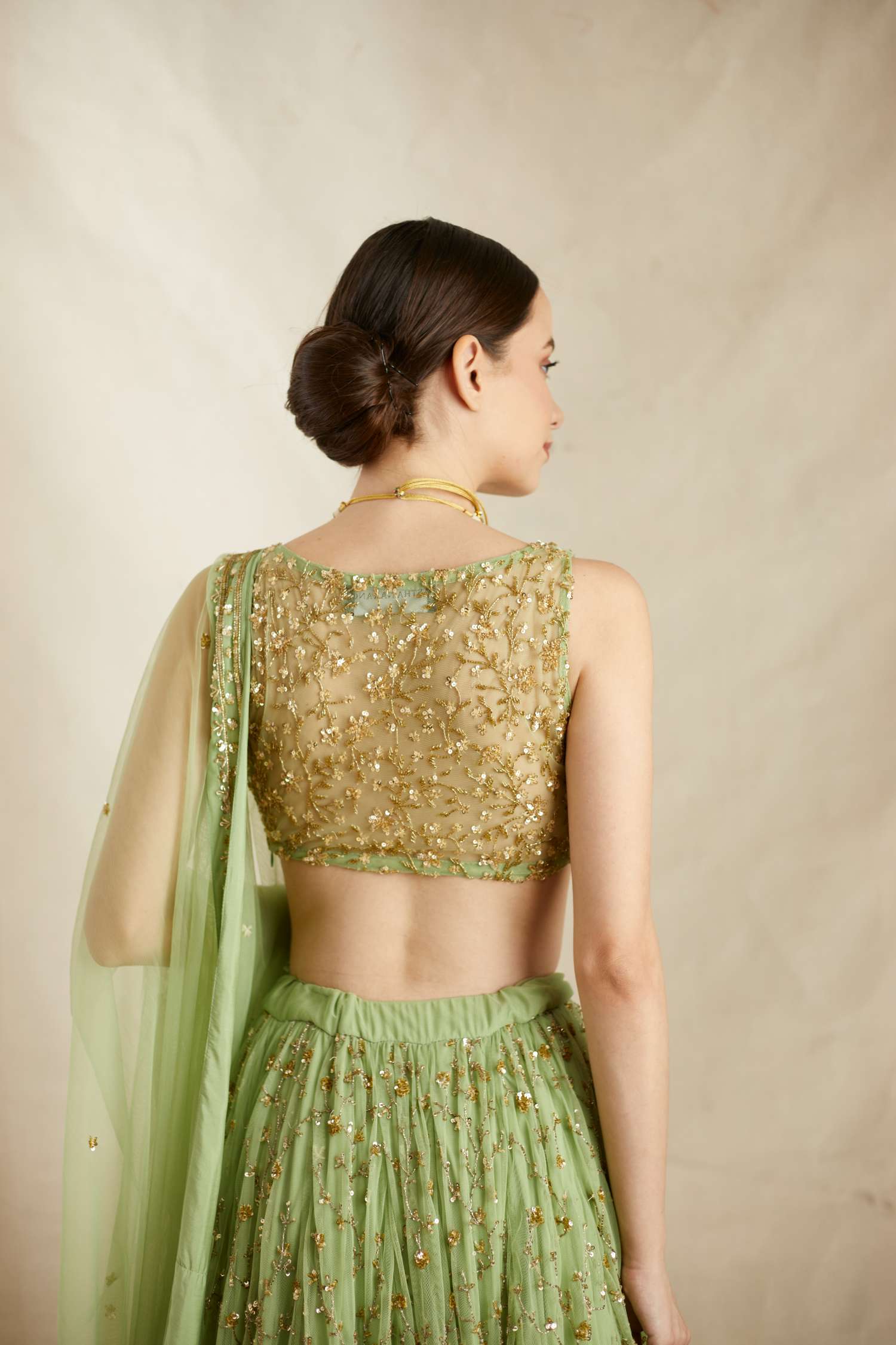 Mint Green Heavy Jaal Work Lehenga Set