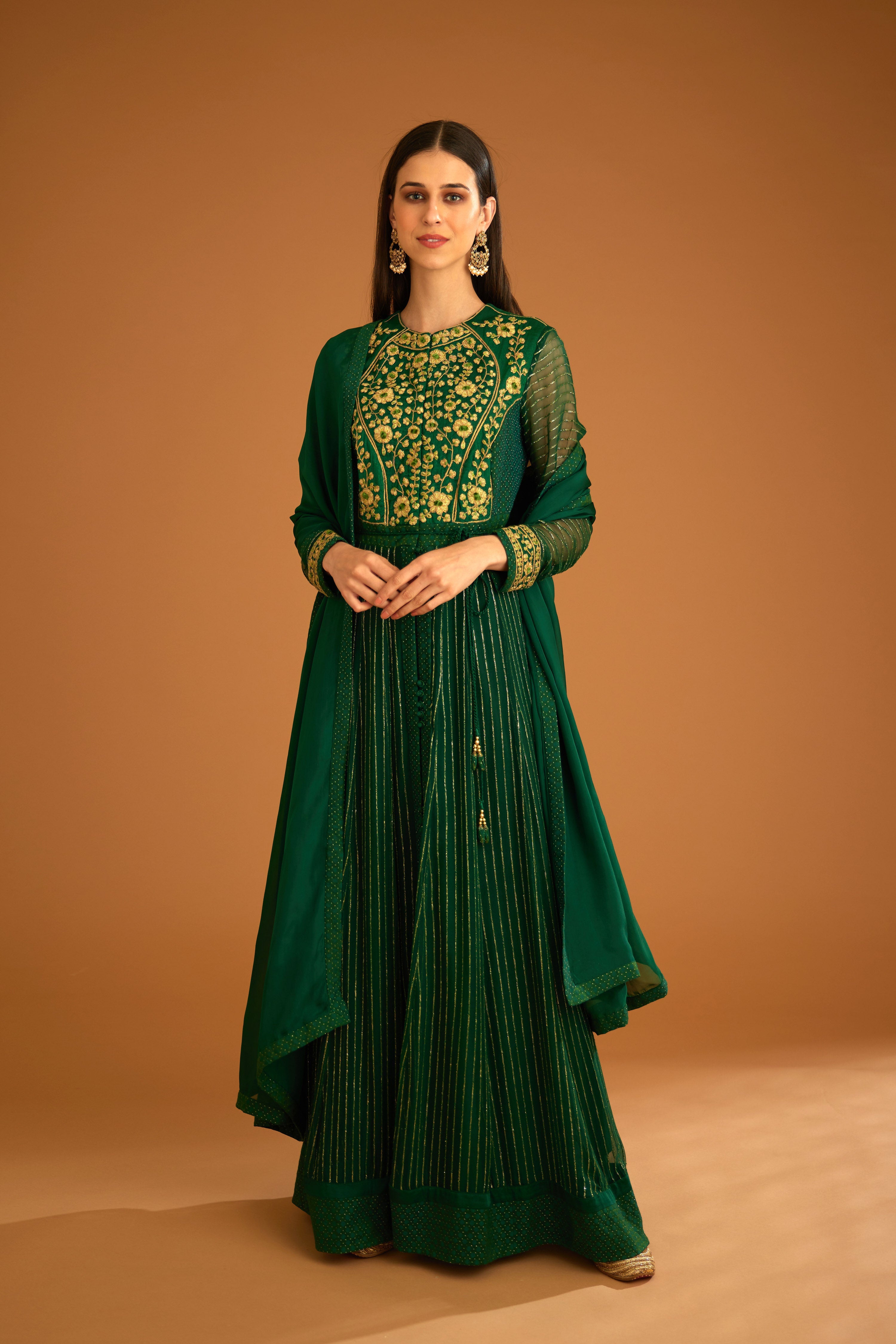 Emerald Green Anarkali Set