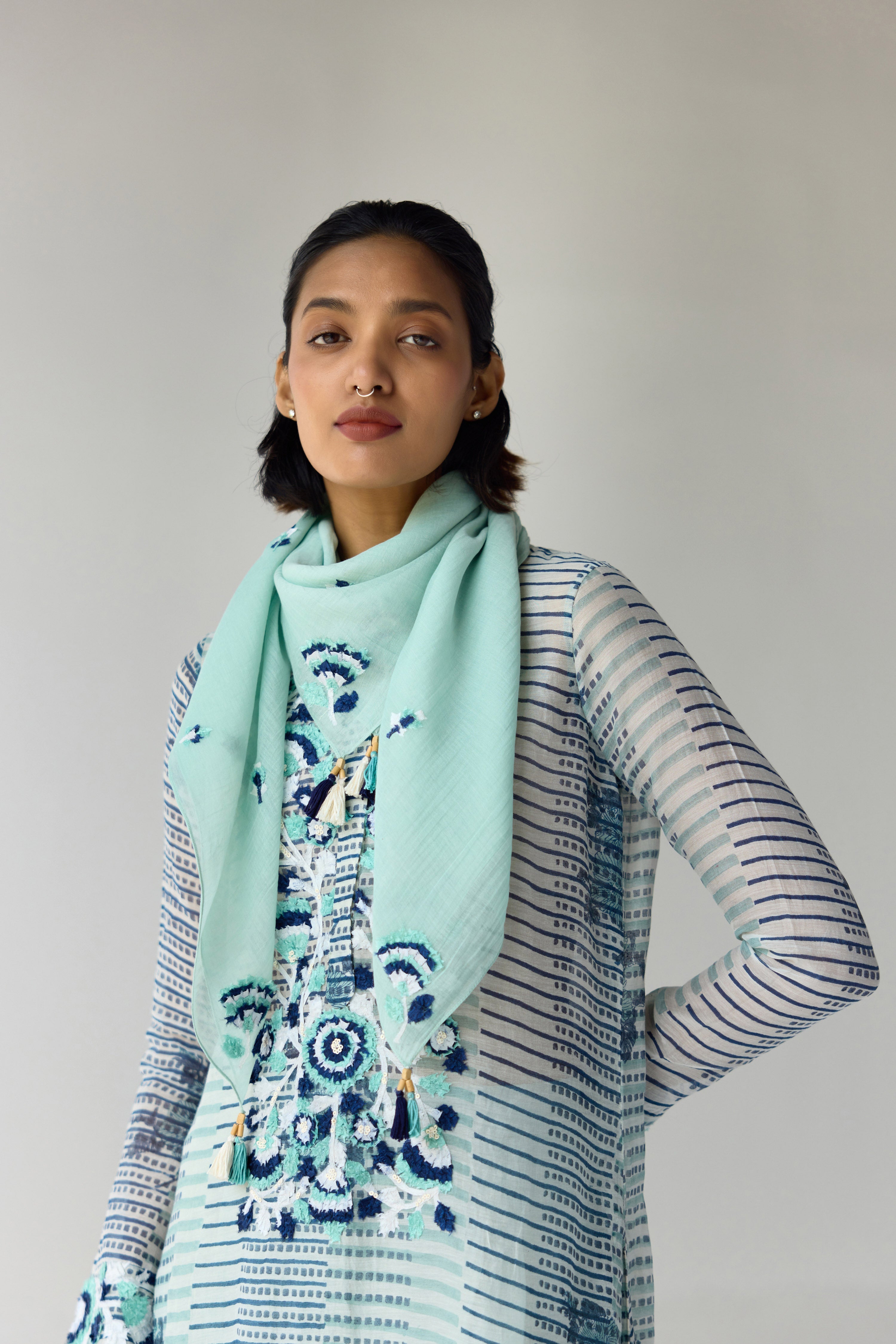 Mist Jade Blue Kurta Set