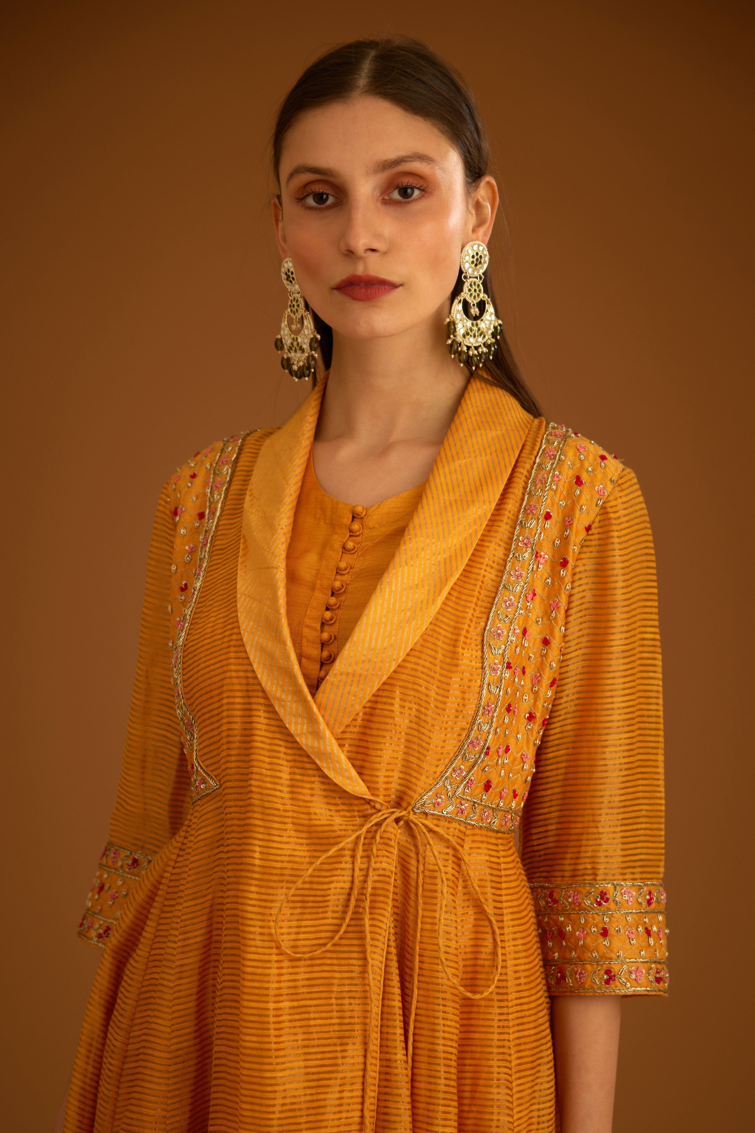 Mango Yellow Angrakha Set