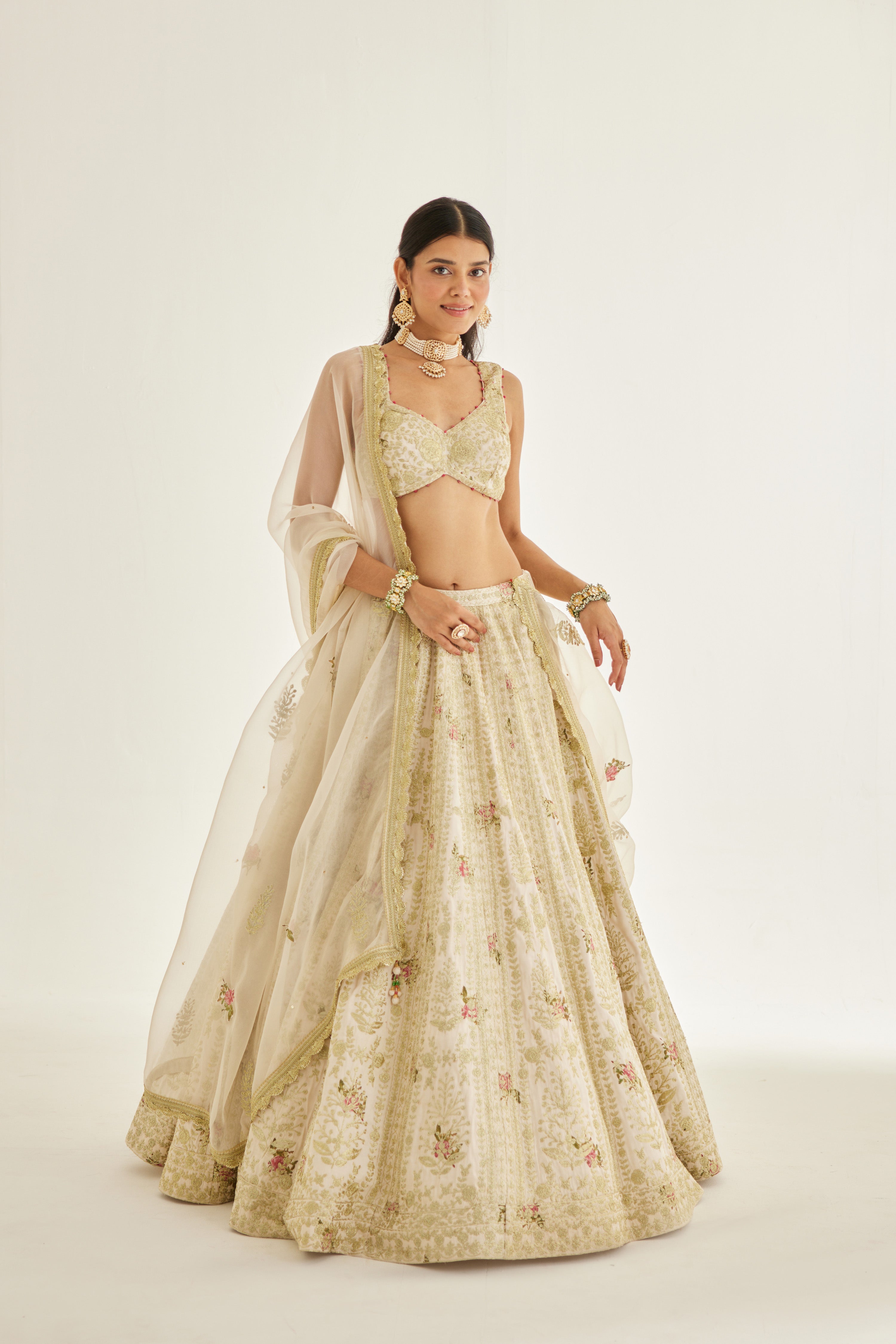 Papyrus White Lehenga Set