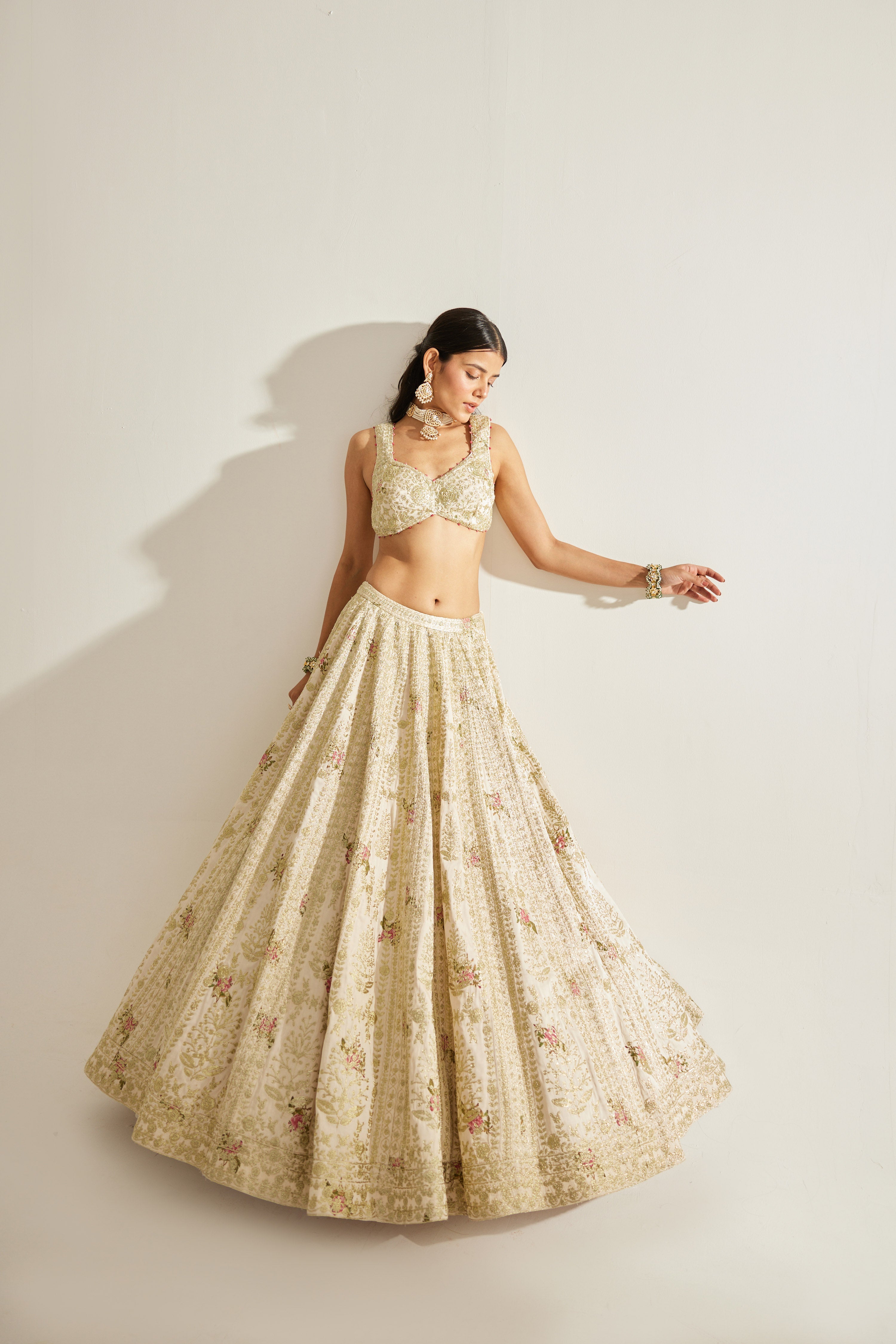 Papyrus White Lehenga Set