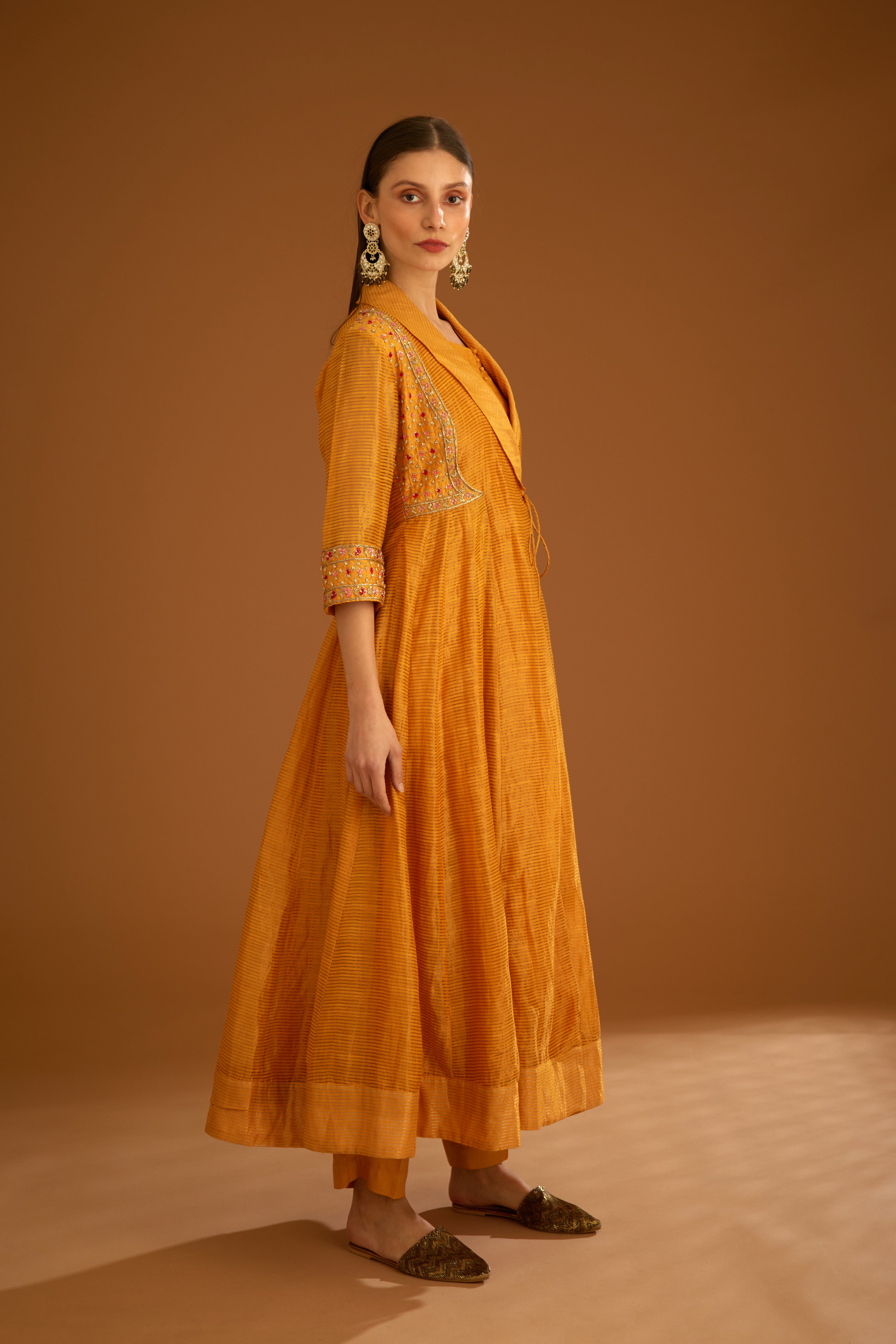 Mango Yellow Angrakha Set
