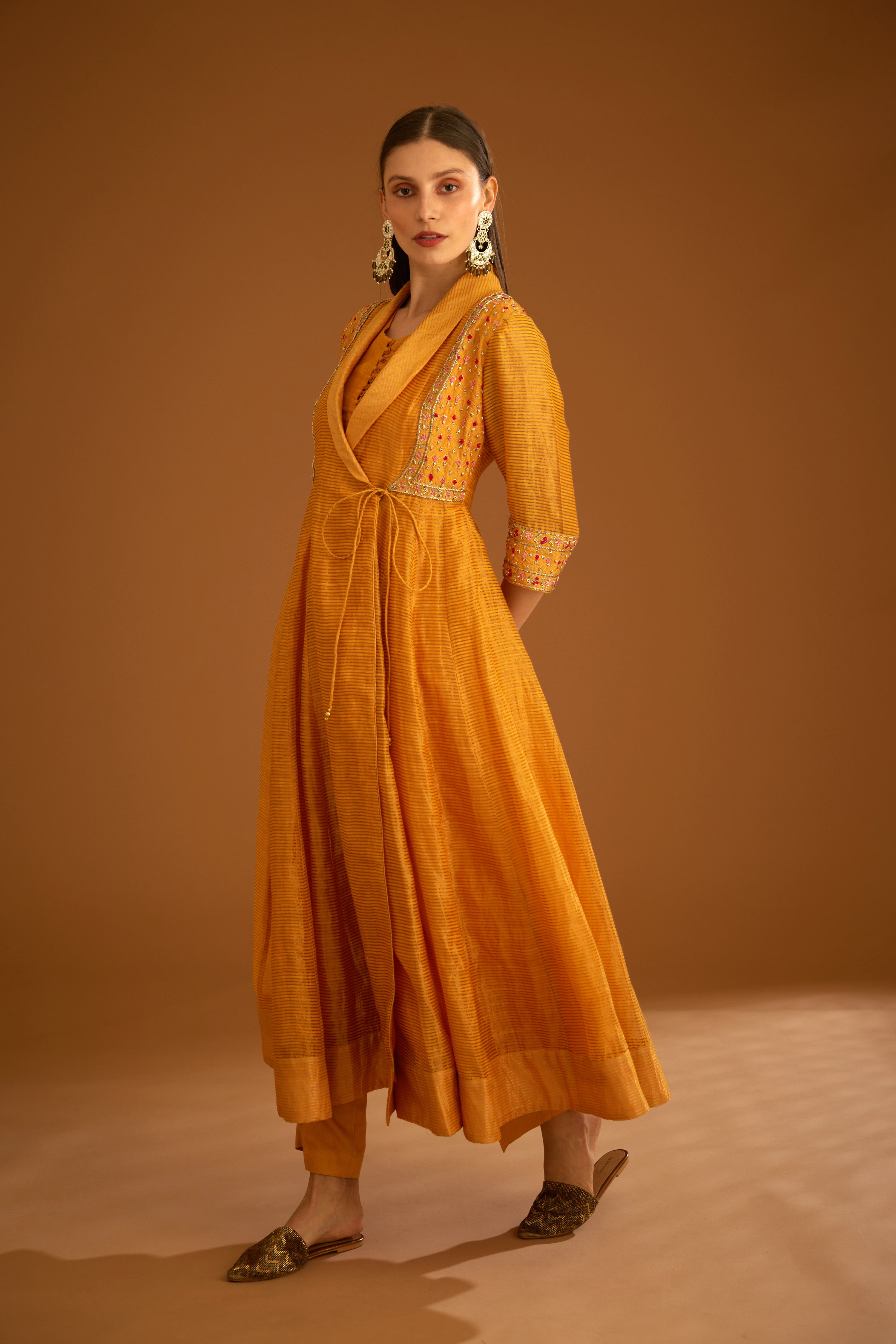 Mango Yellow Angrakha Set
