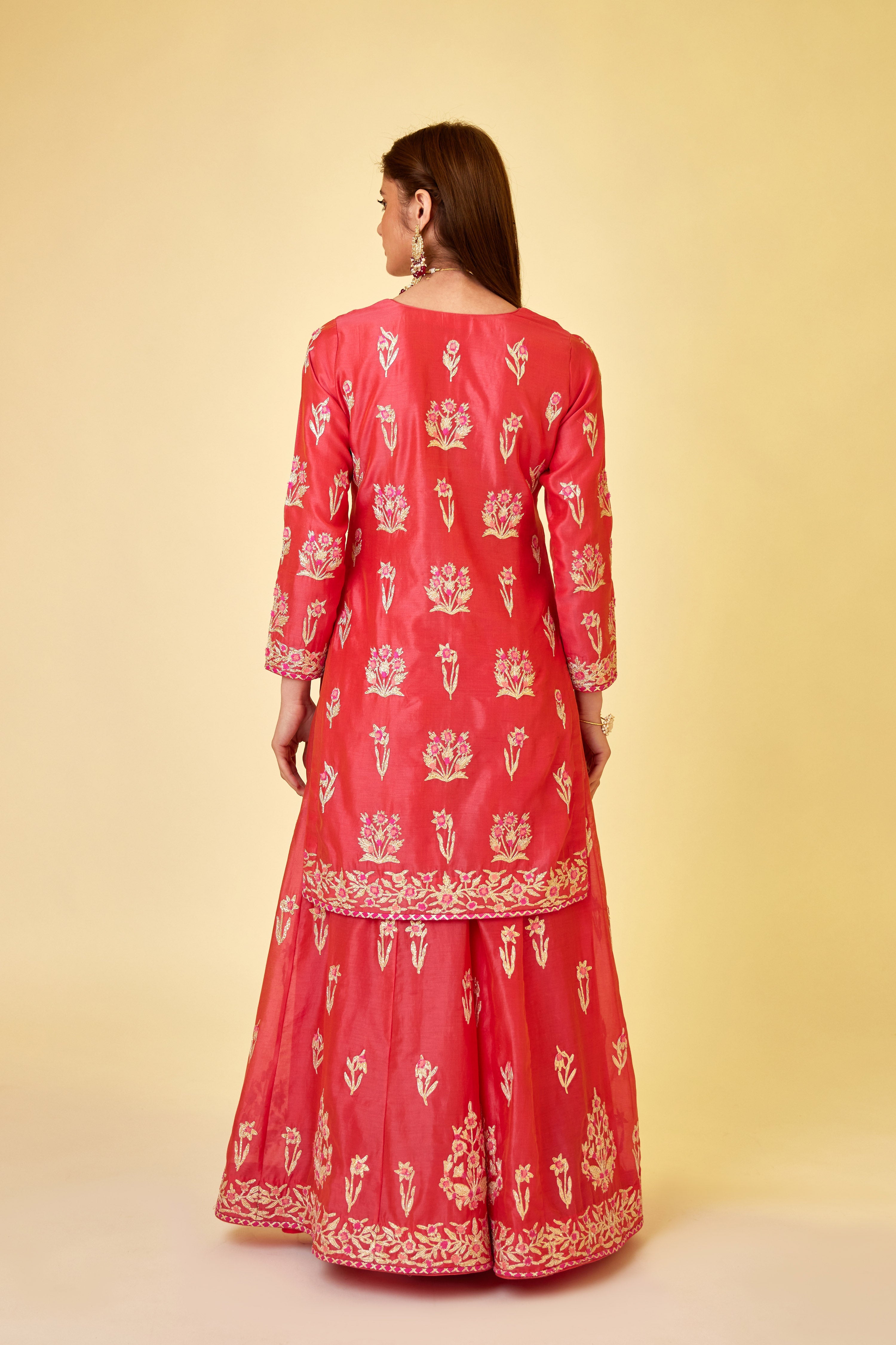 Scarlet Red Sharara Set