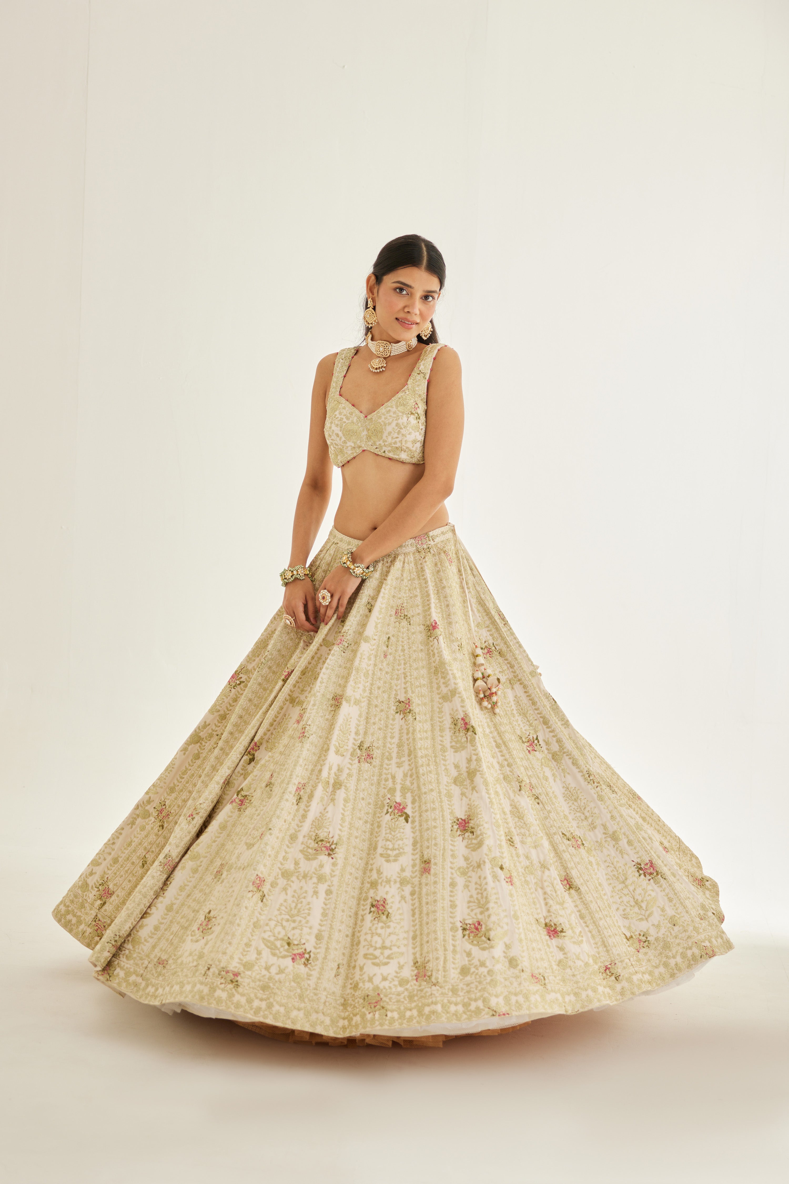 Papyrus White Lehenga Set
