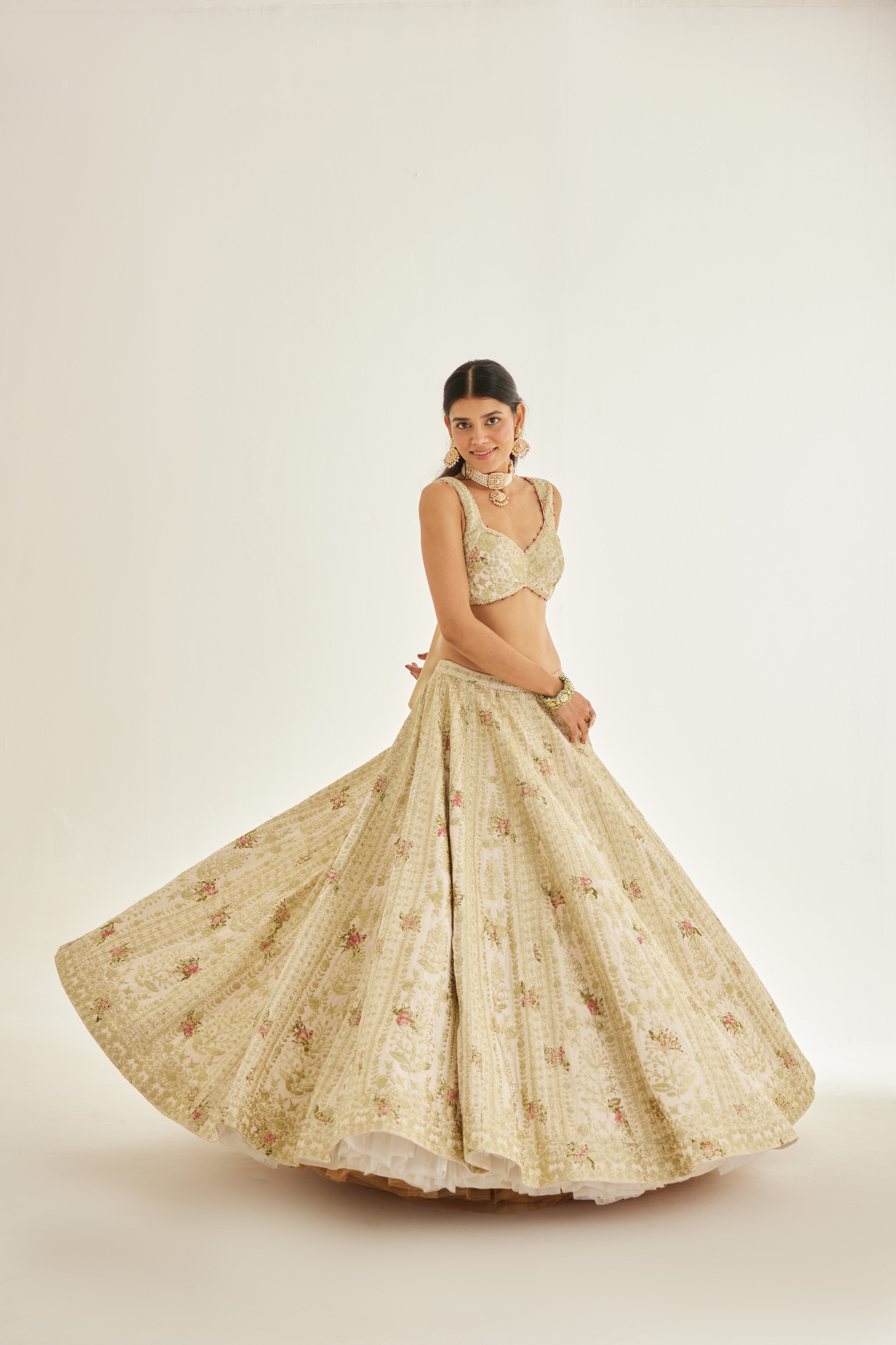 Papyrus White Lehenga Set