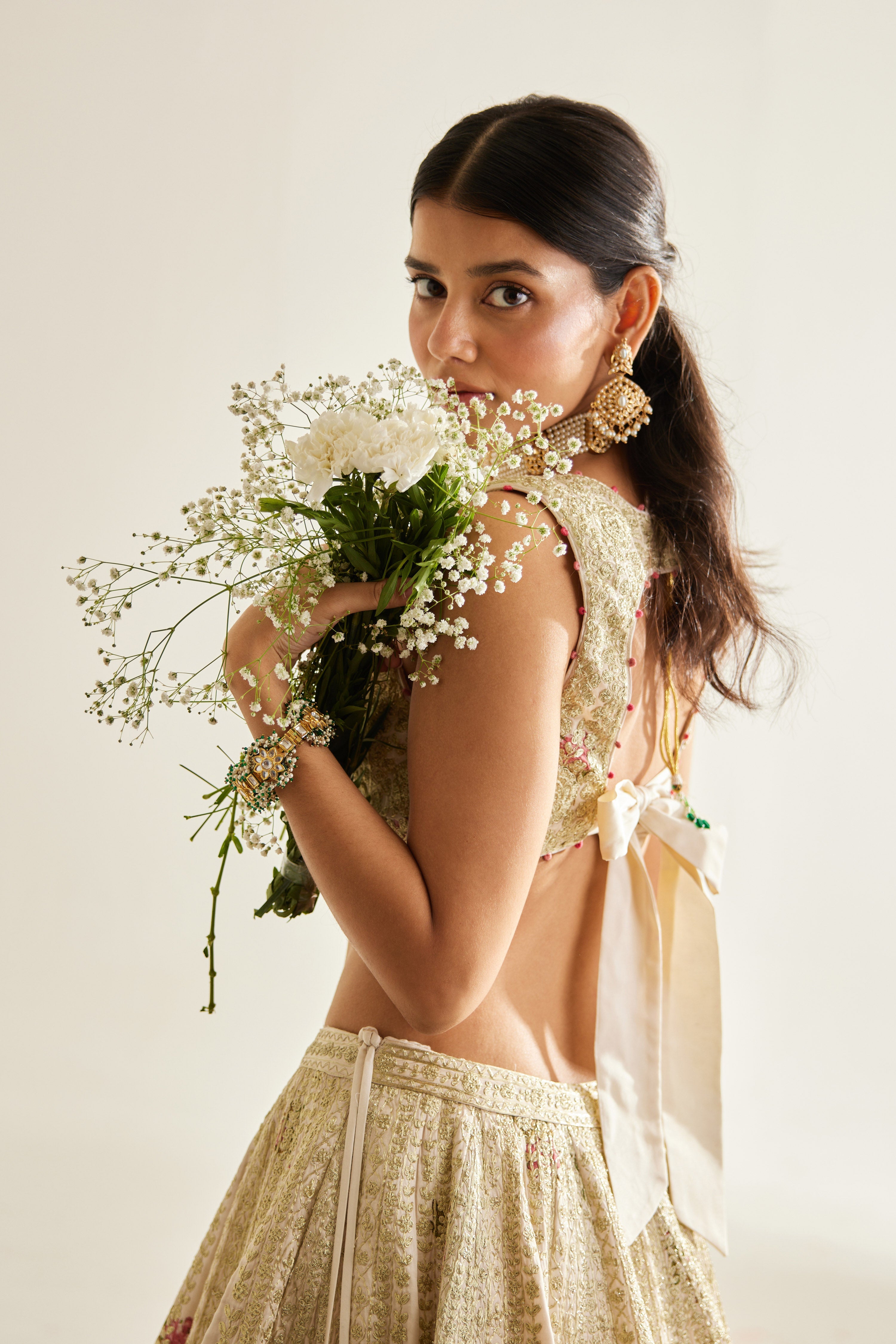 Papyrus White Lehenga Set