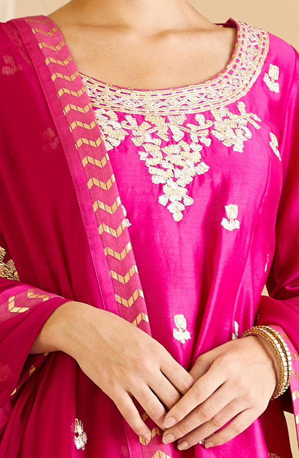 Magenta Pink Kurta & Skirt Set