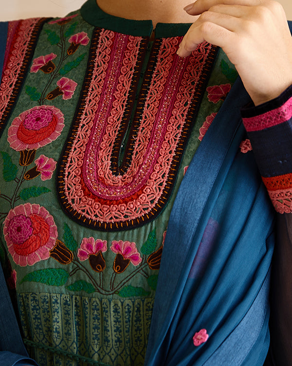 Teal Green Anarkali Set