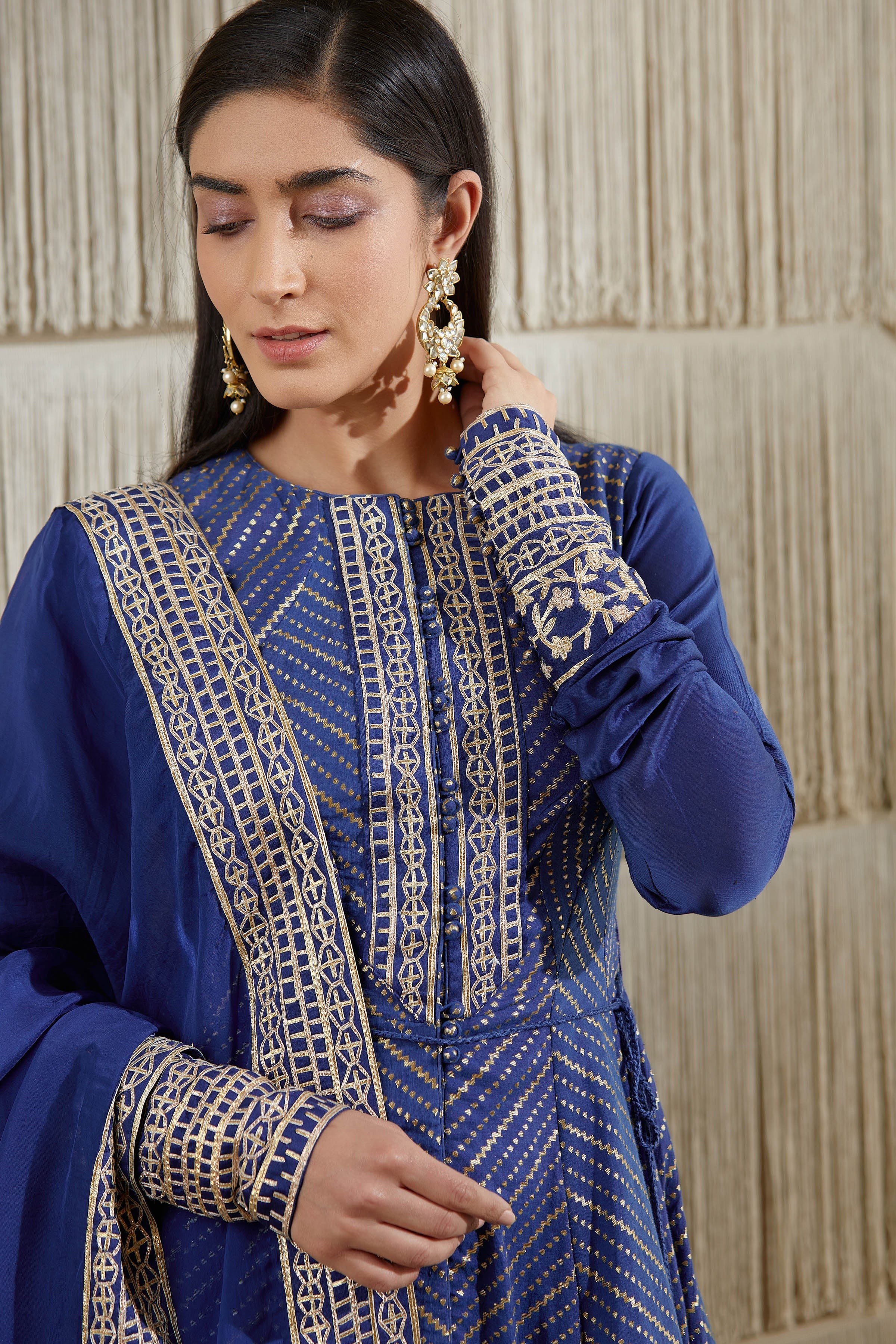 Royal Blue Anarkali set