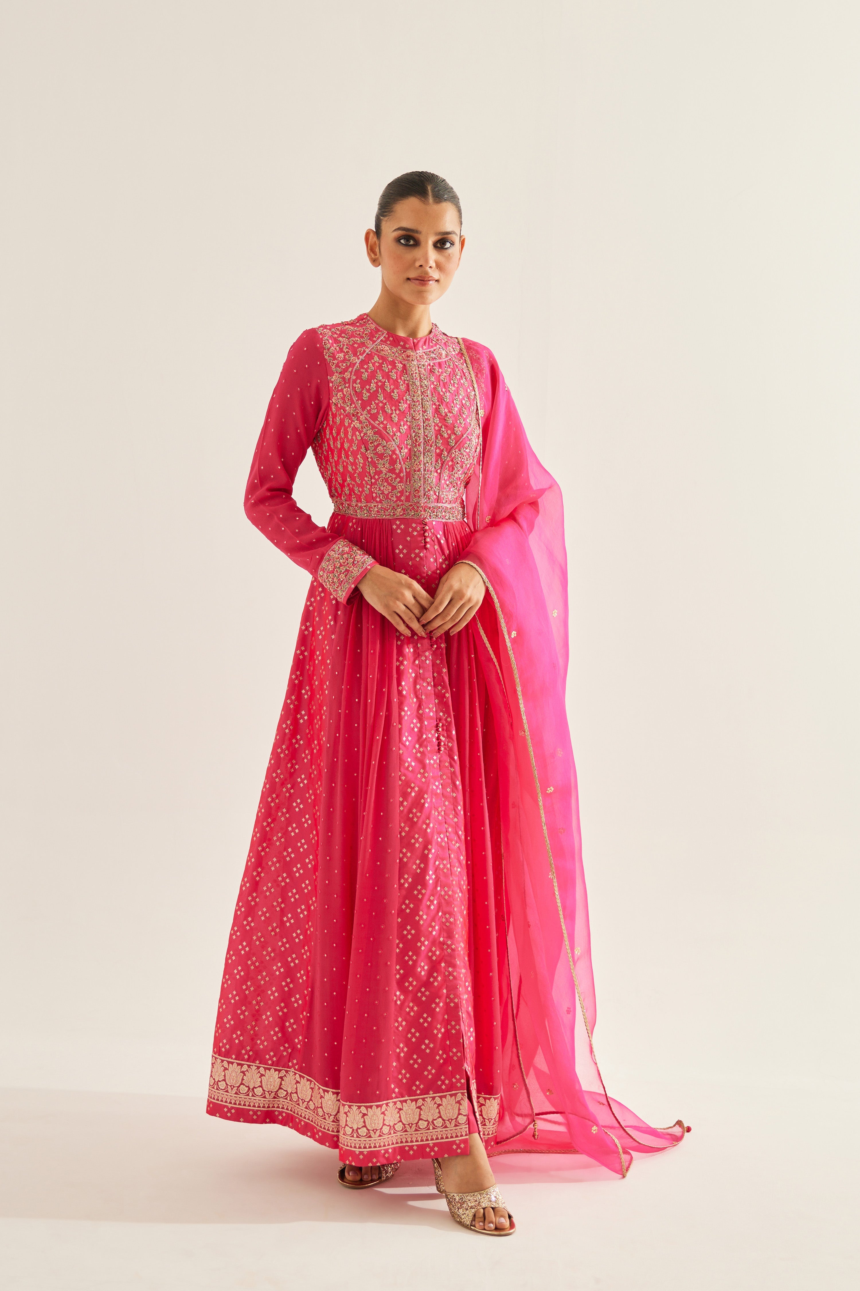Fuchsia Anarkali Set