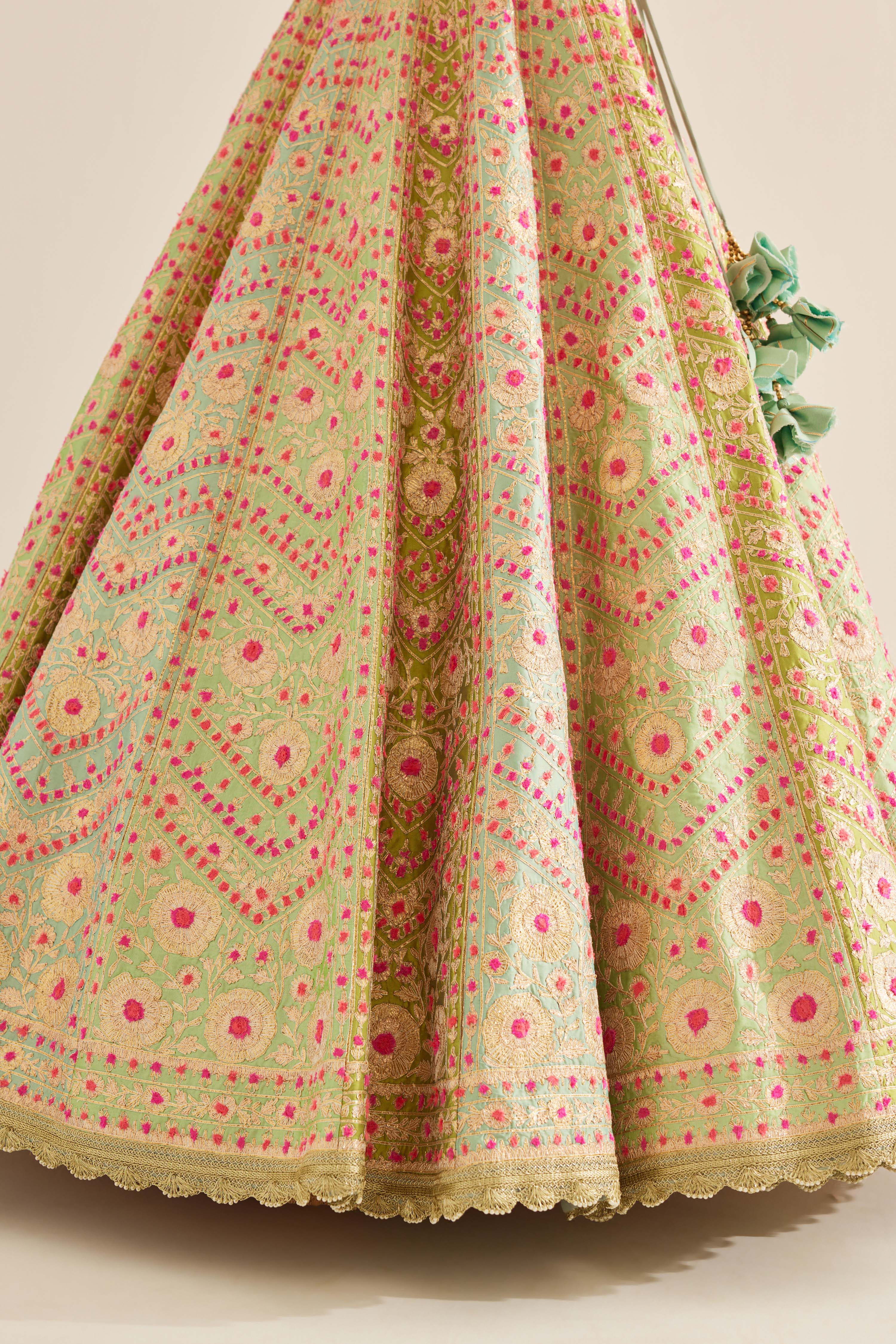 Multi Green Lehenga Set