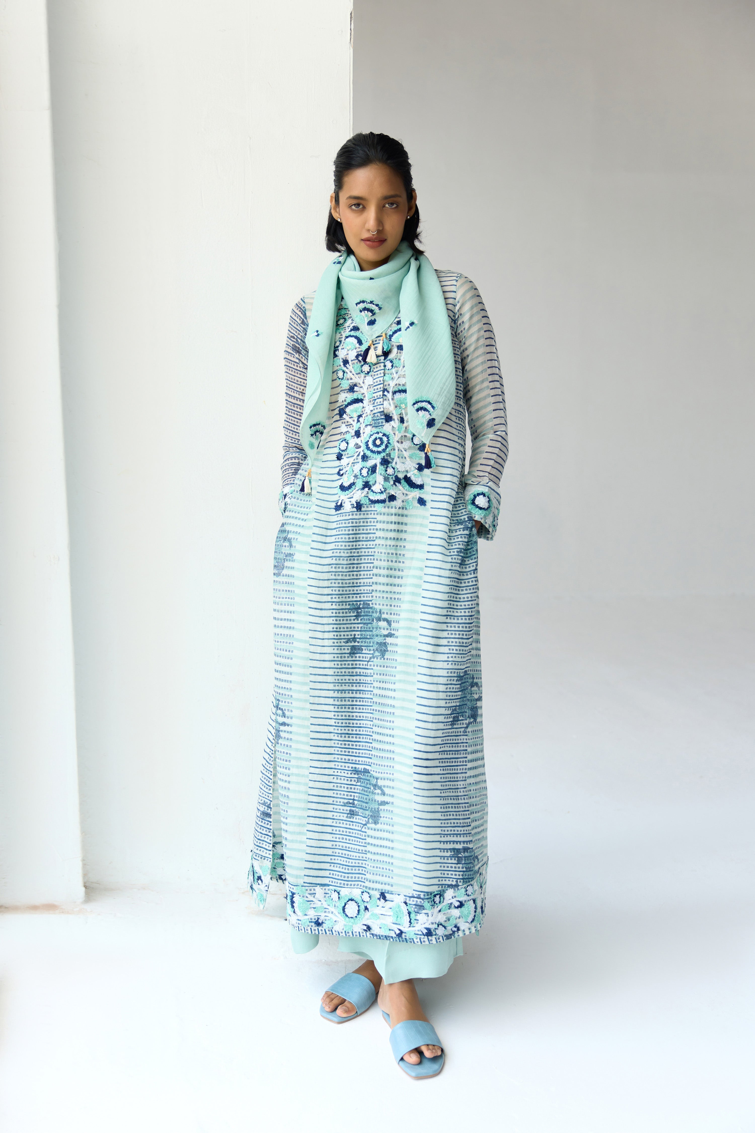 Mist Jade Blue Kurta Set