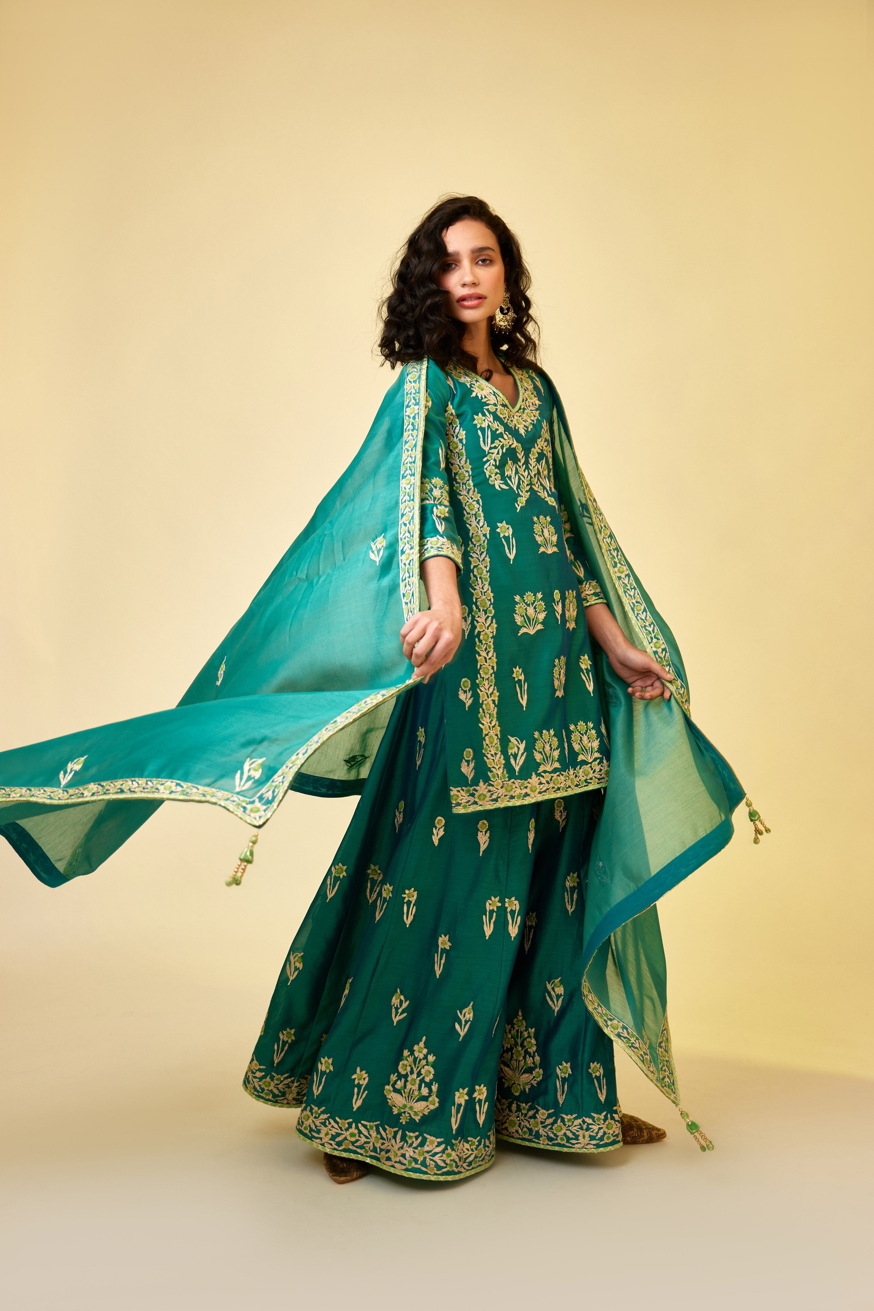 Emerald Green Sharara Set