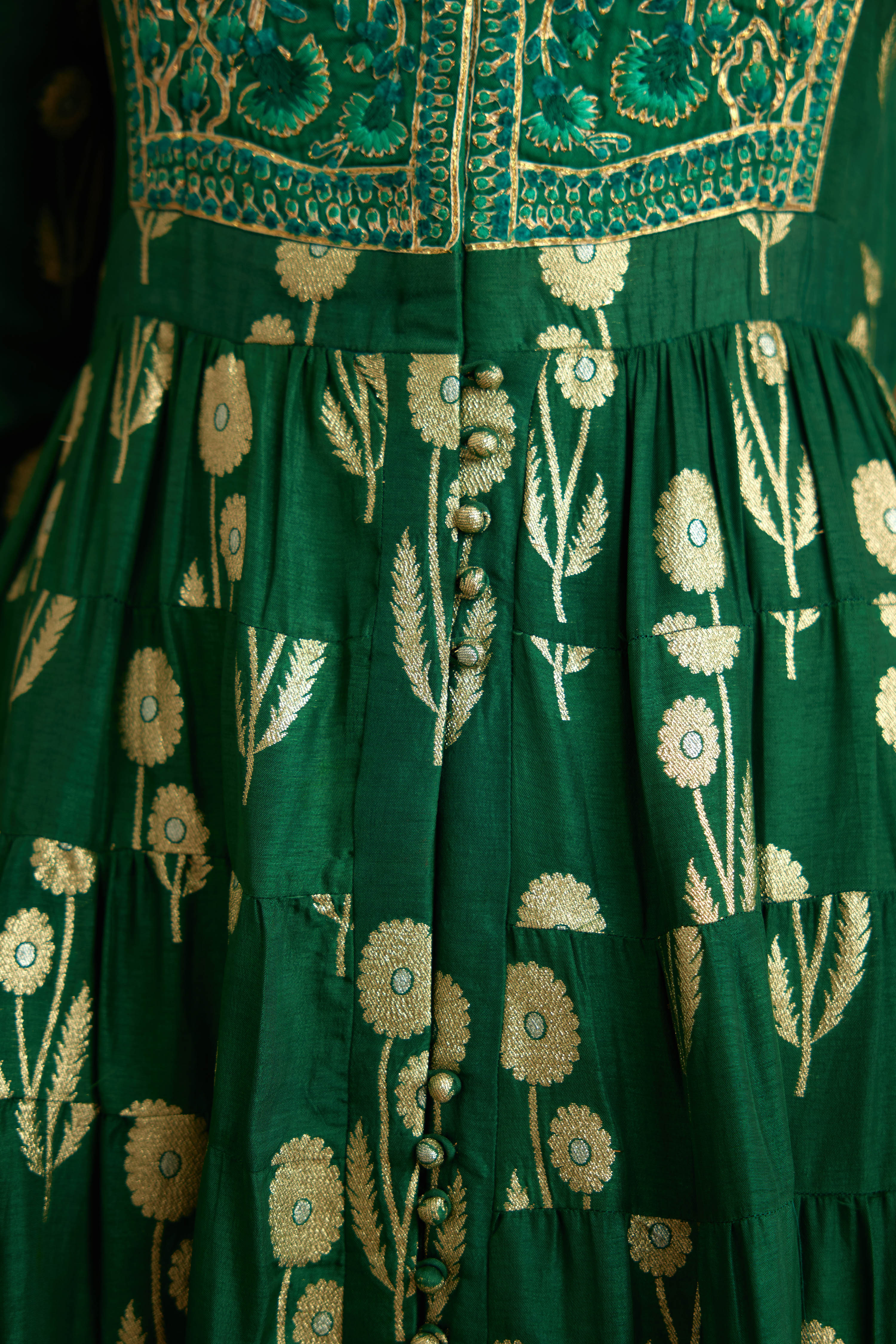 Bottle Green Anarkali