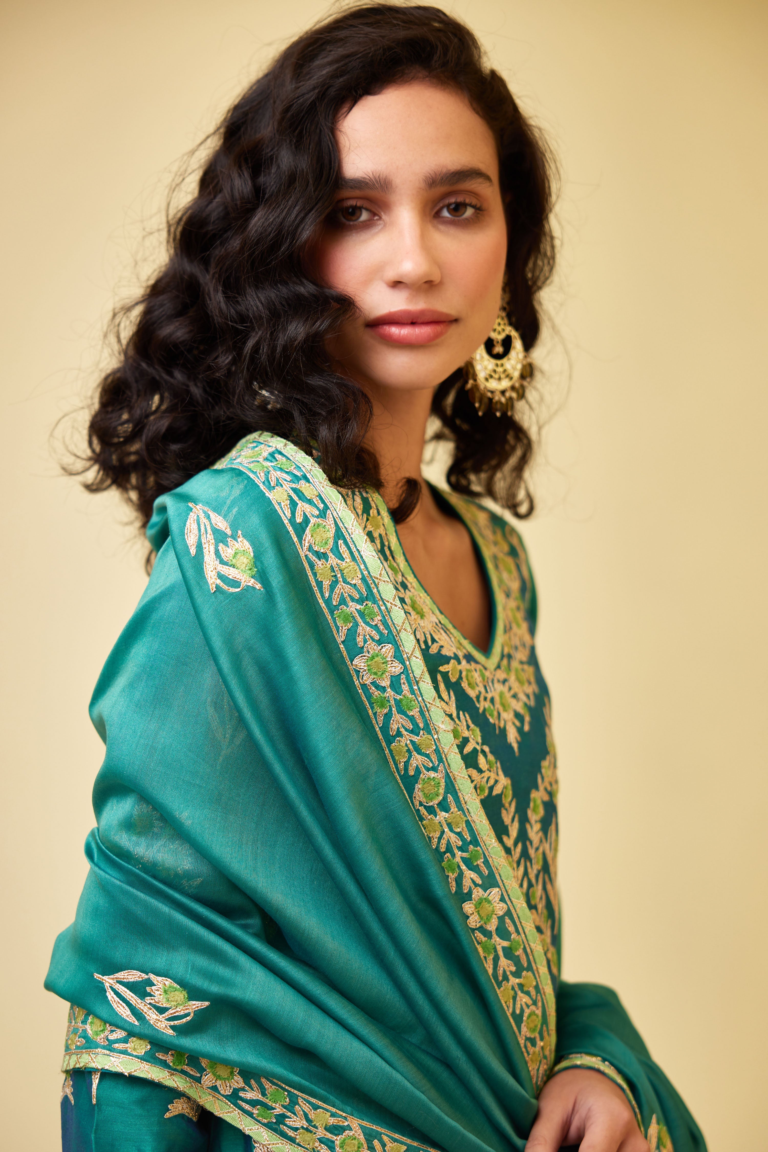 Emerald Green Sharara Set