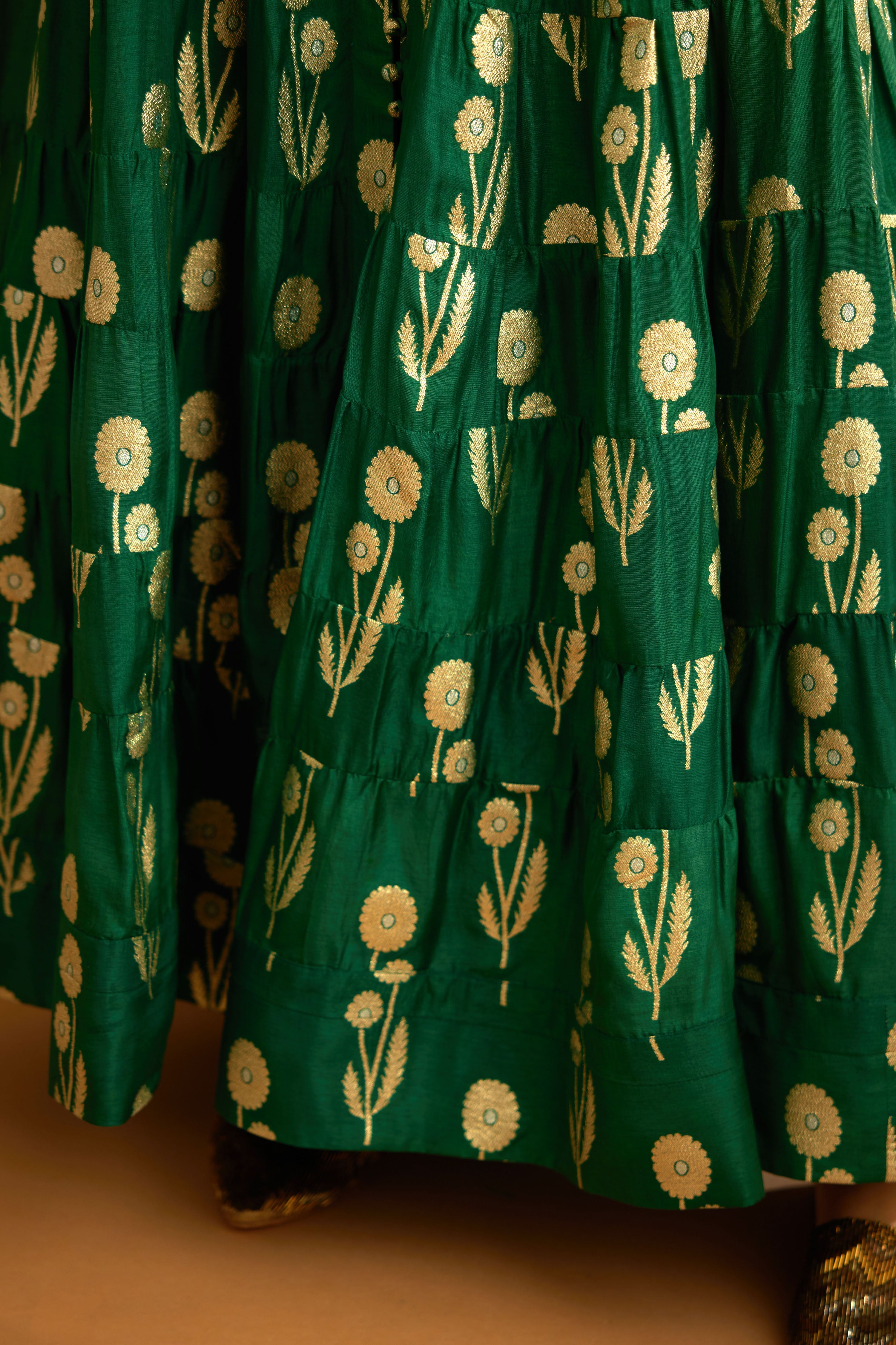 Bottle Green Anarkali