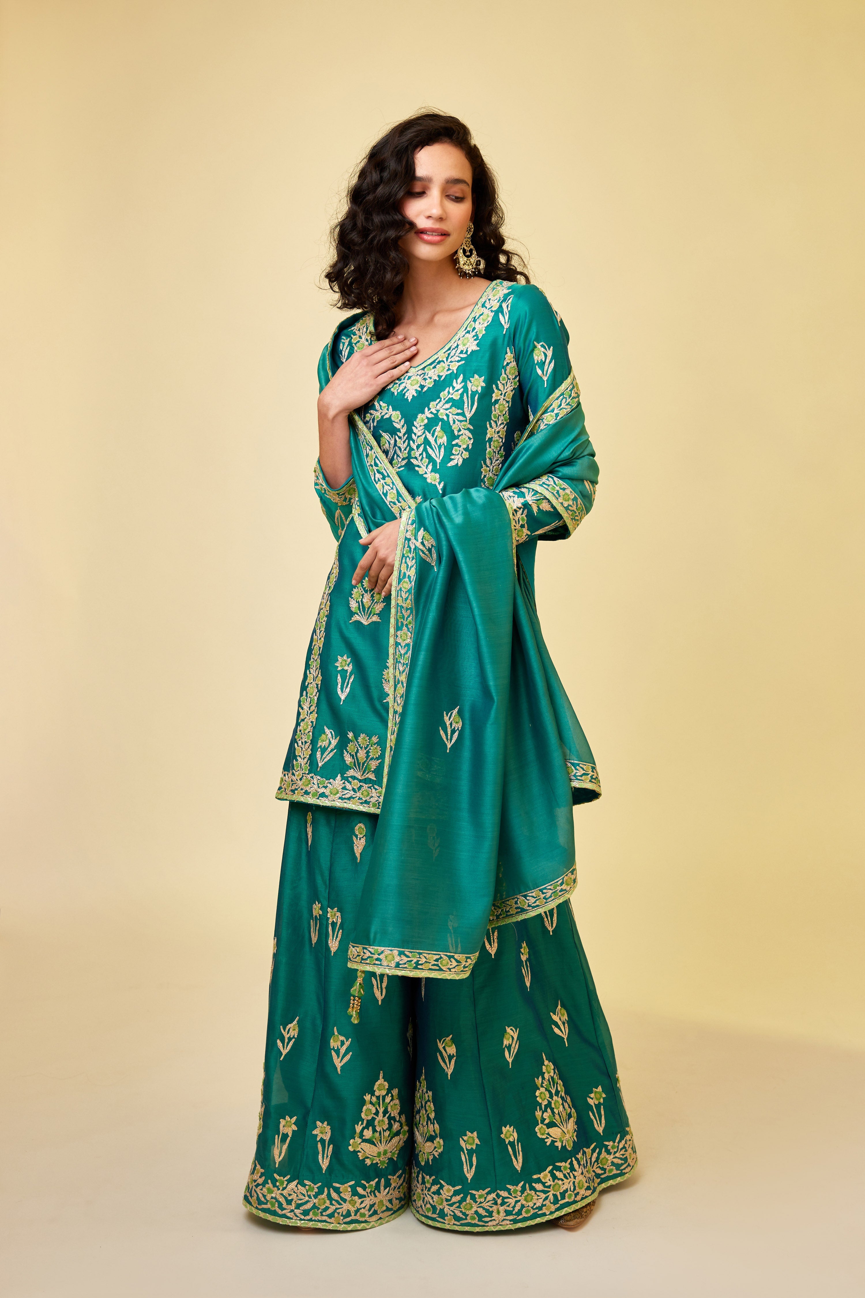 Emerald Green Sharara Set