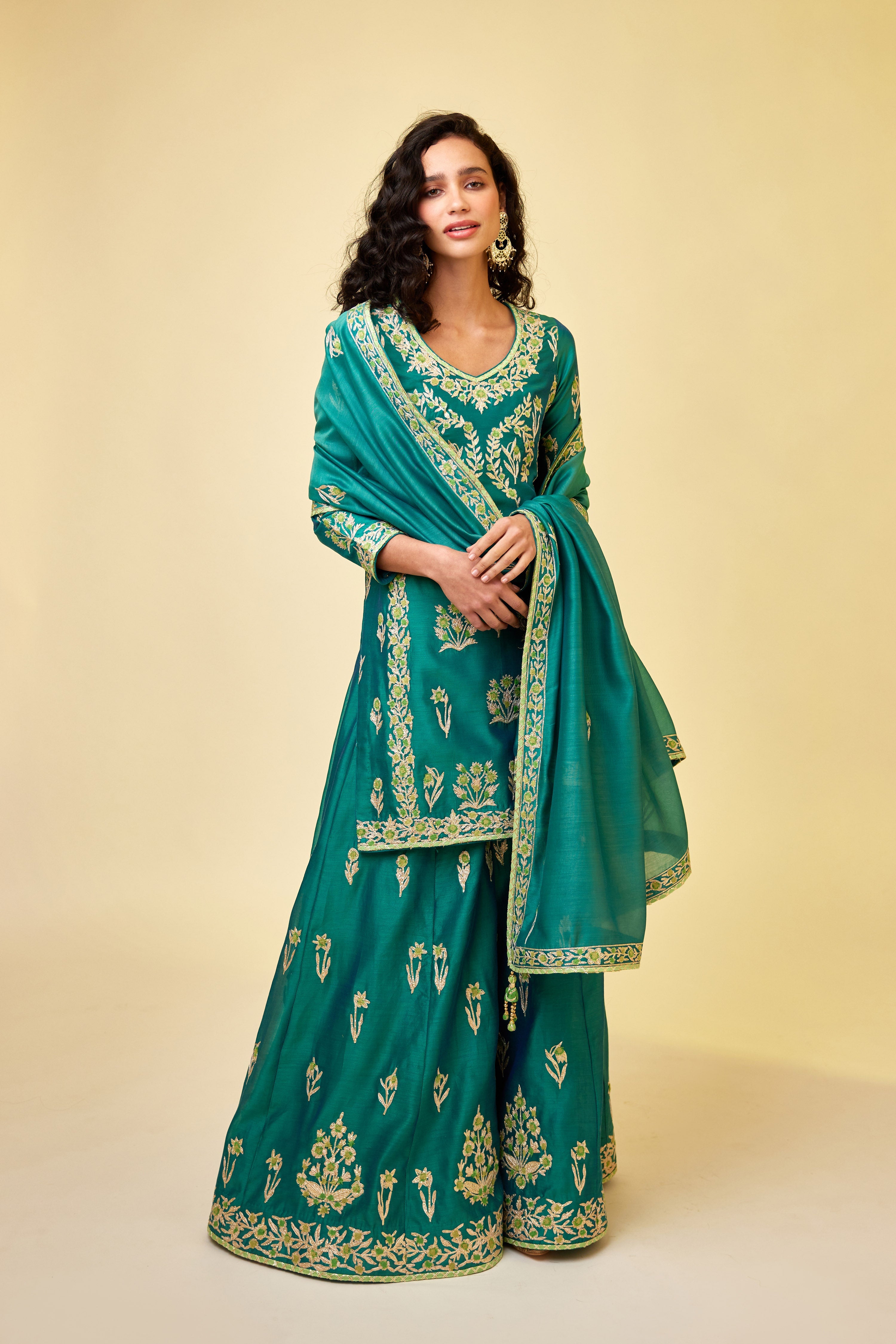 Emerald Green Sharara Set