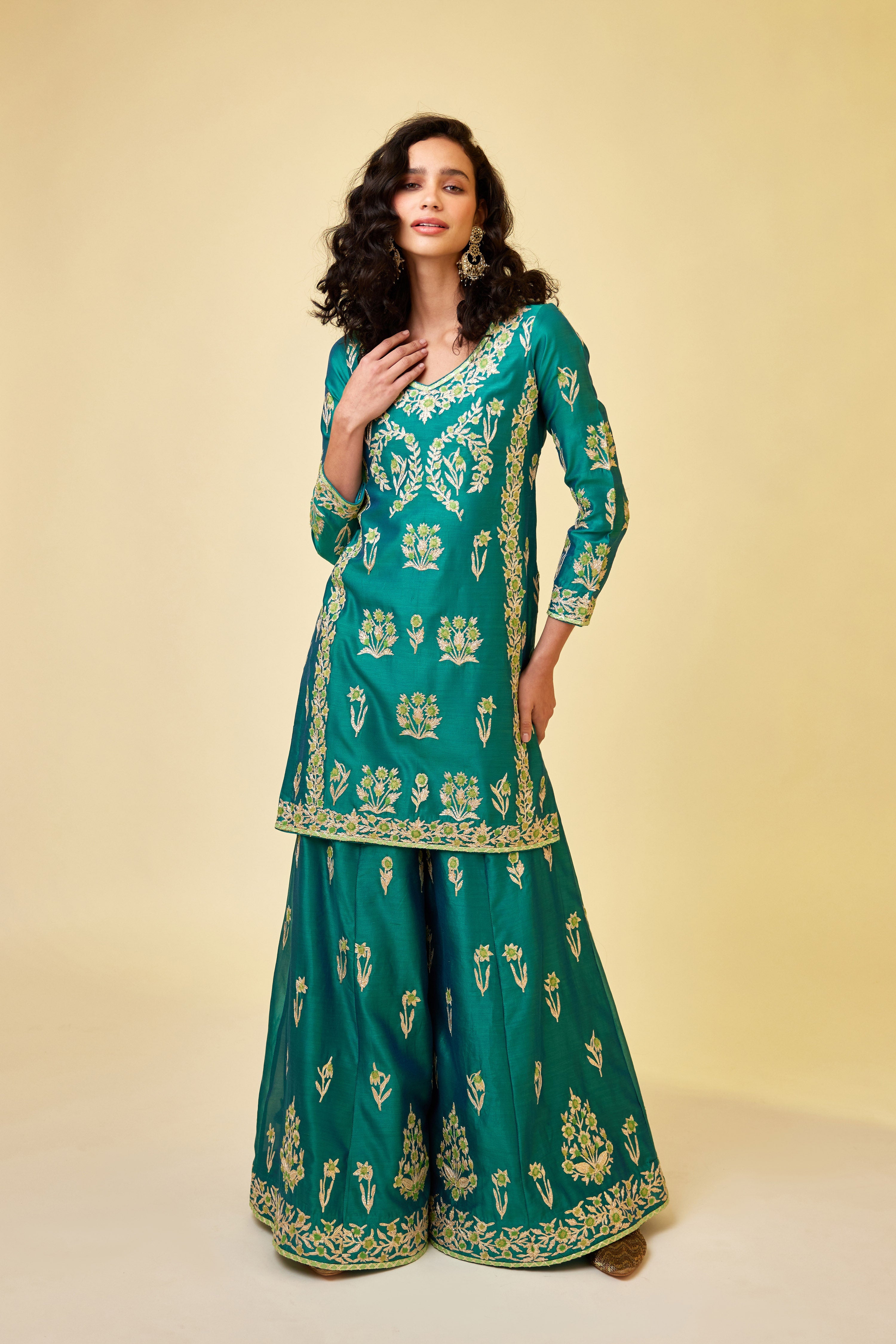 Emerald Green Sharara Set
