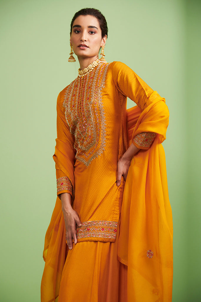 Mustard Kurta & Sharara Set