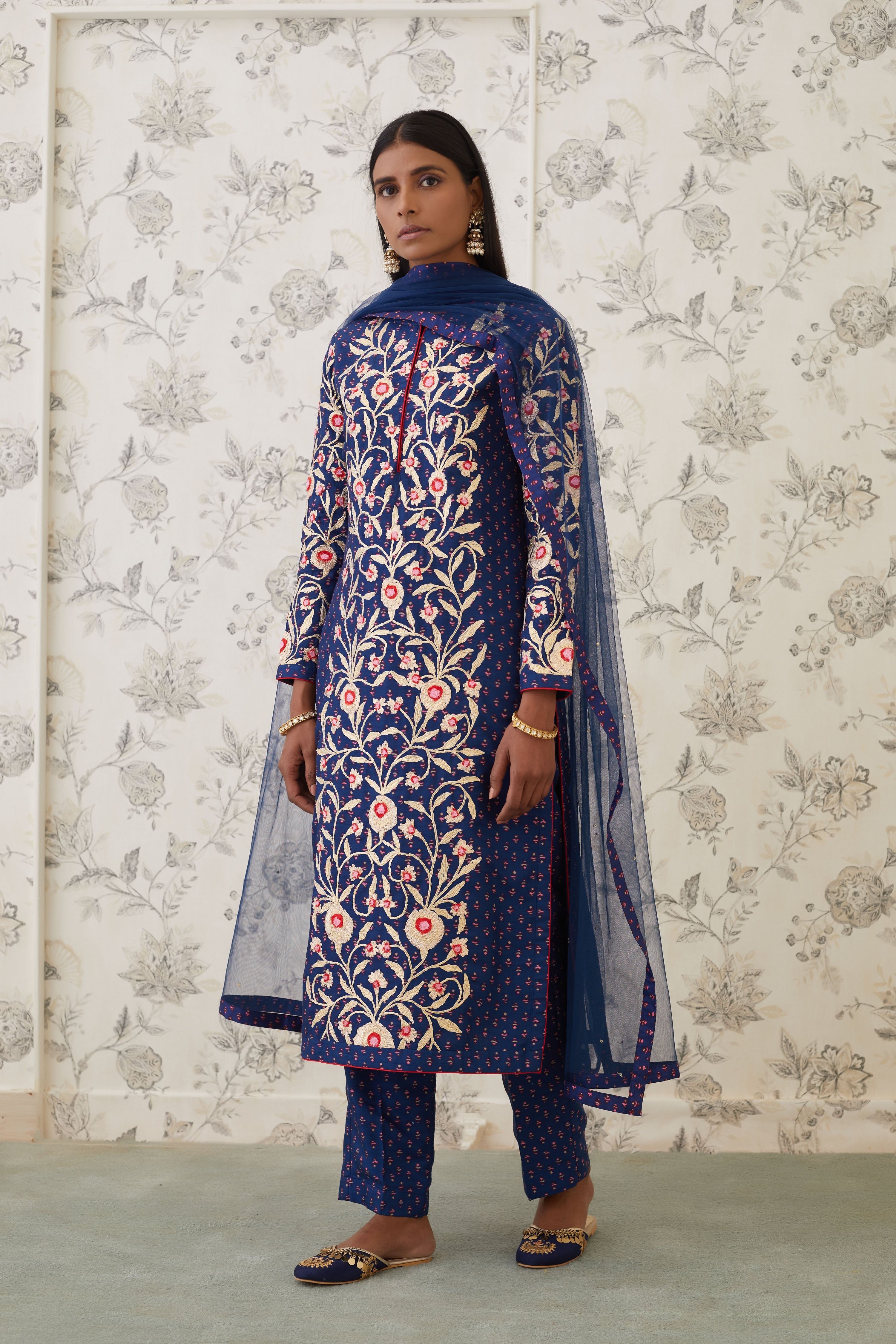 Navy Blue Kurta Set
