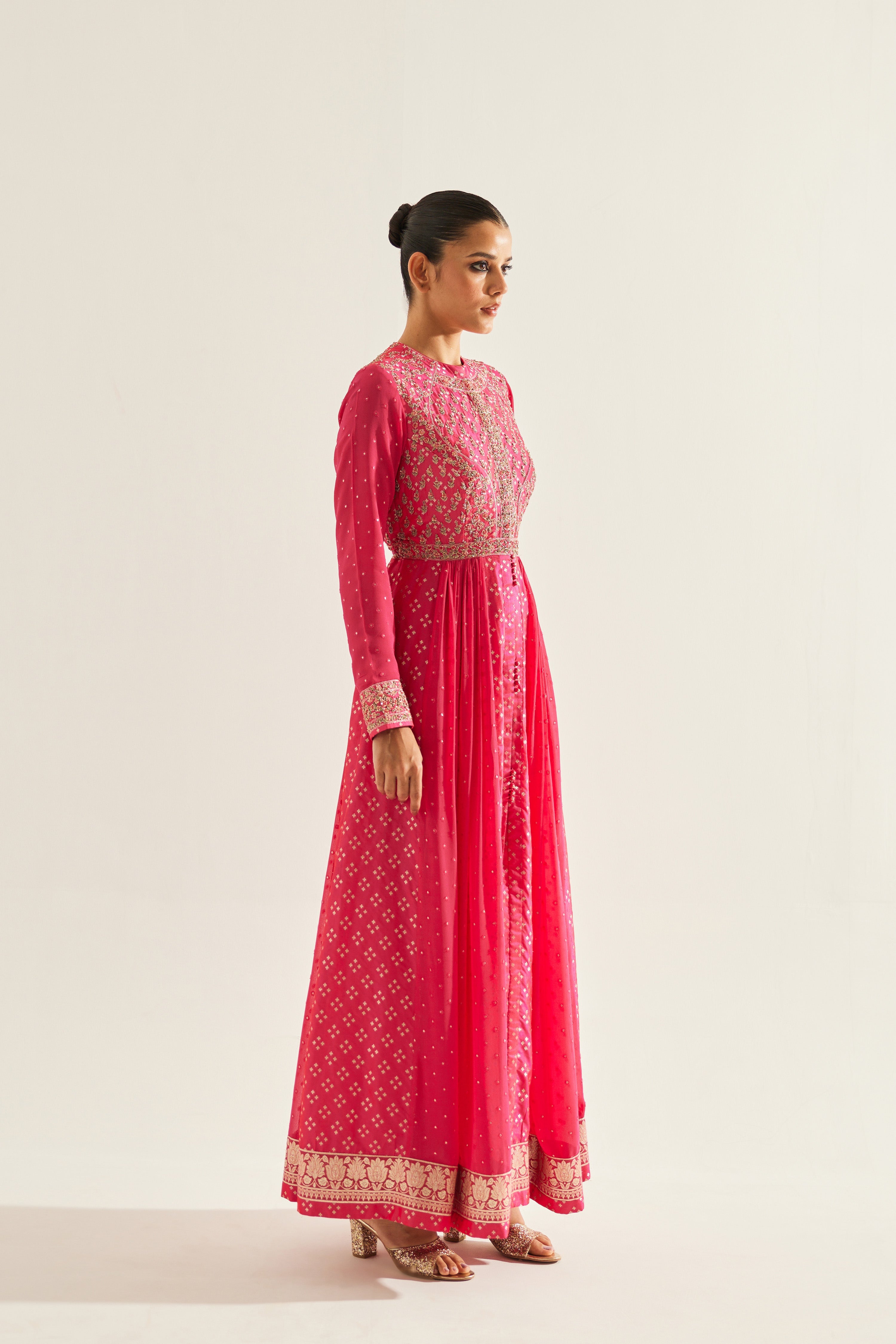 Fuchsia Anarkali Set