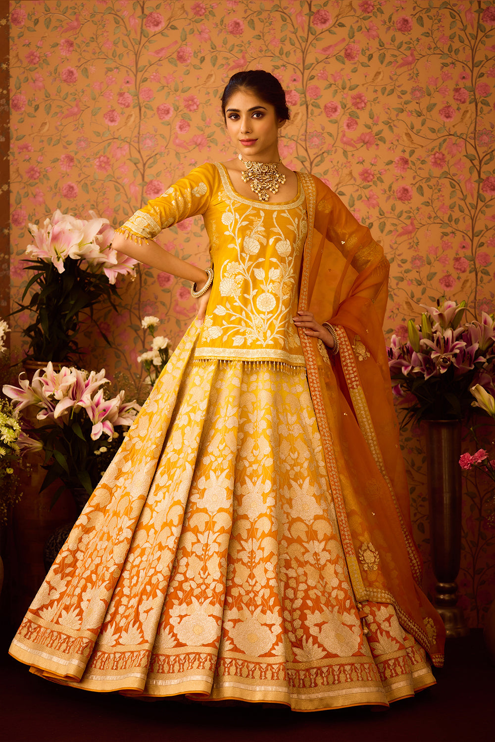 Yellow Choli Lehenga Set