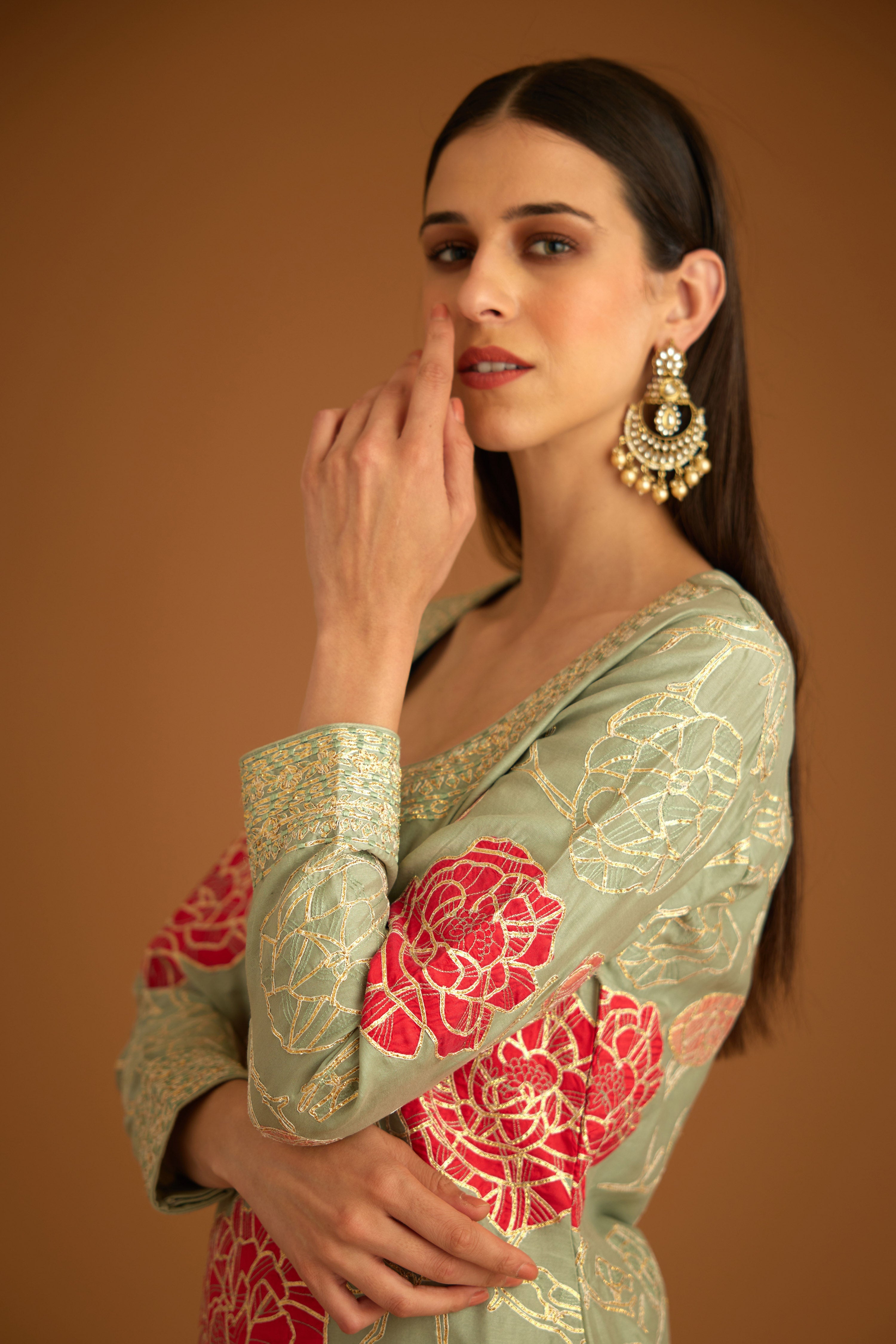 Smokey Blue Sharara Set
