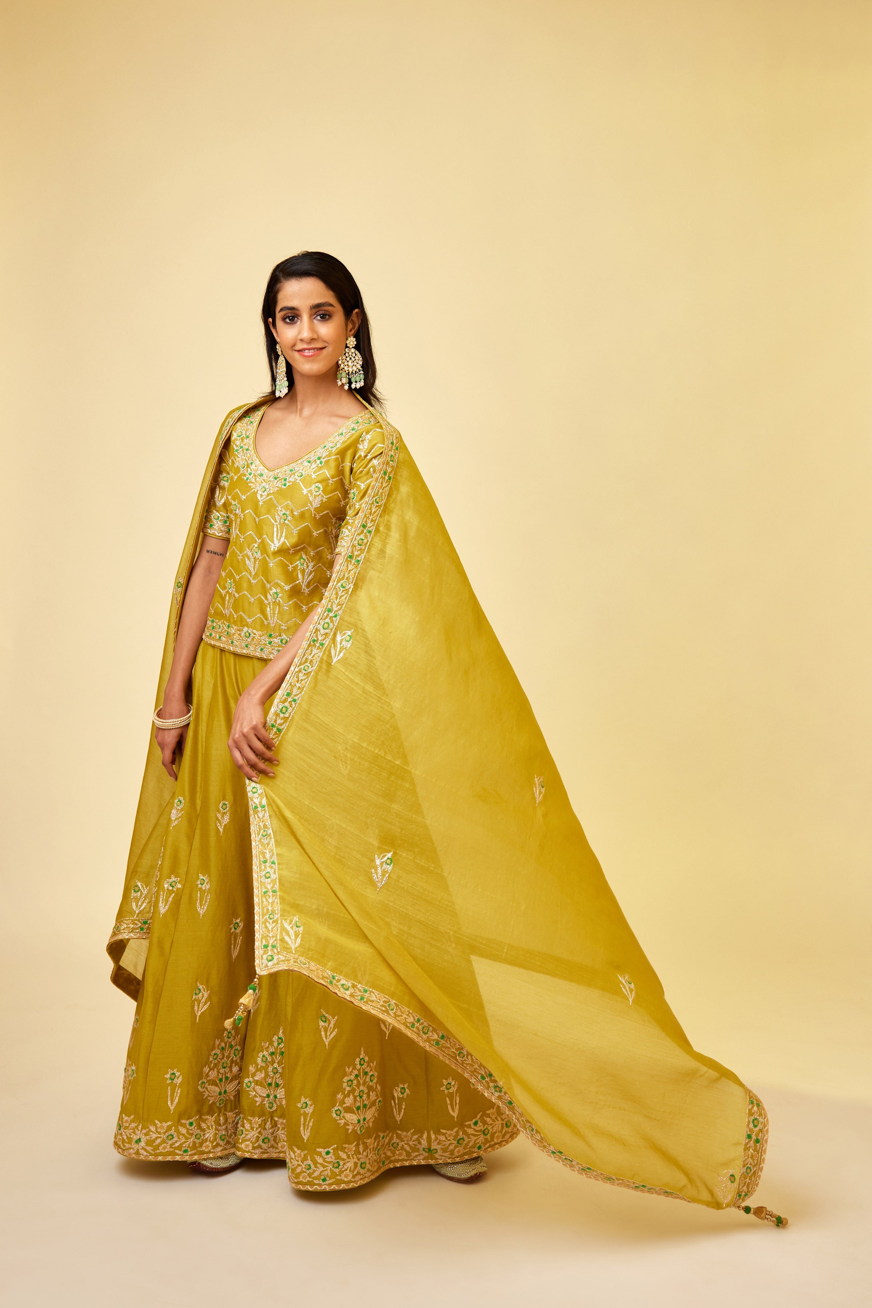 Olive Green Sharara Set