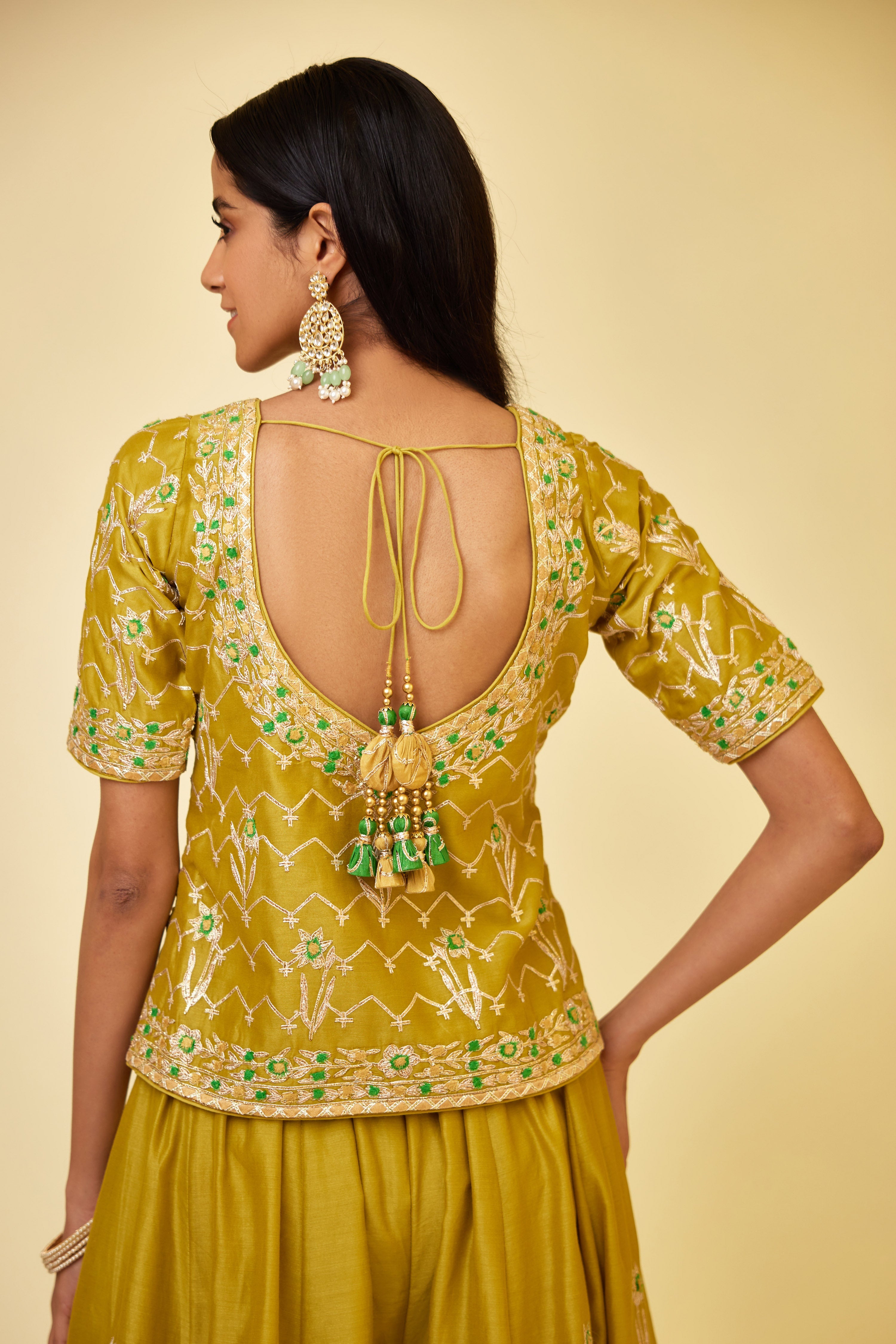 Olive Green Sharara Set