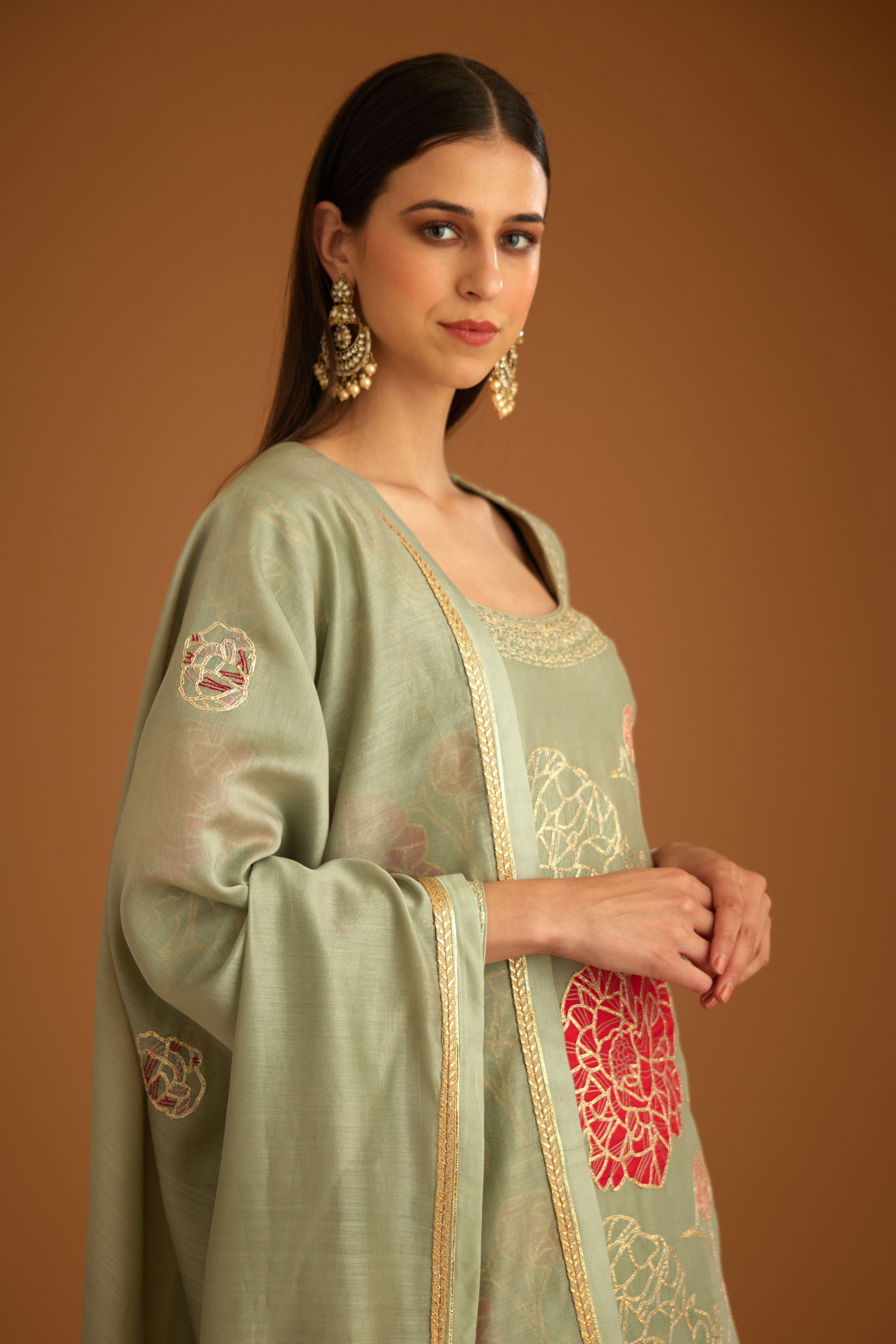 Smokey Blue Sharara Set