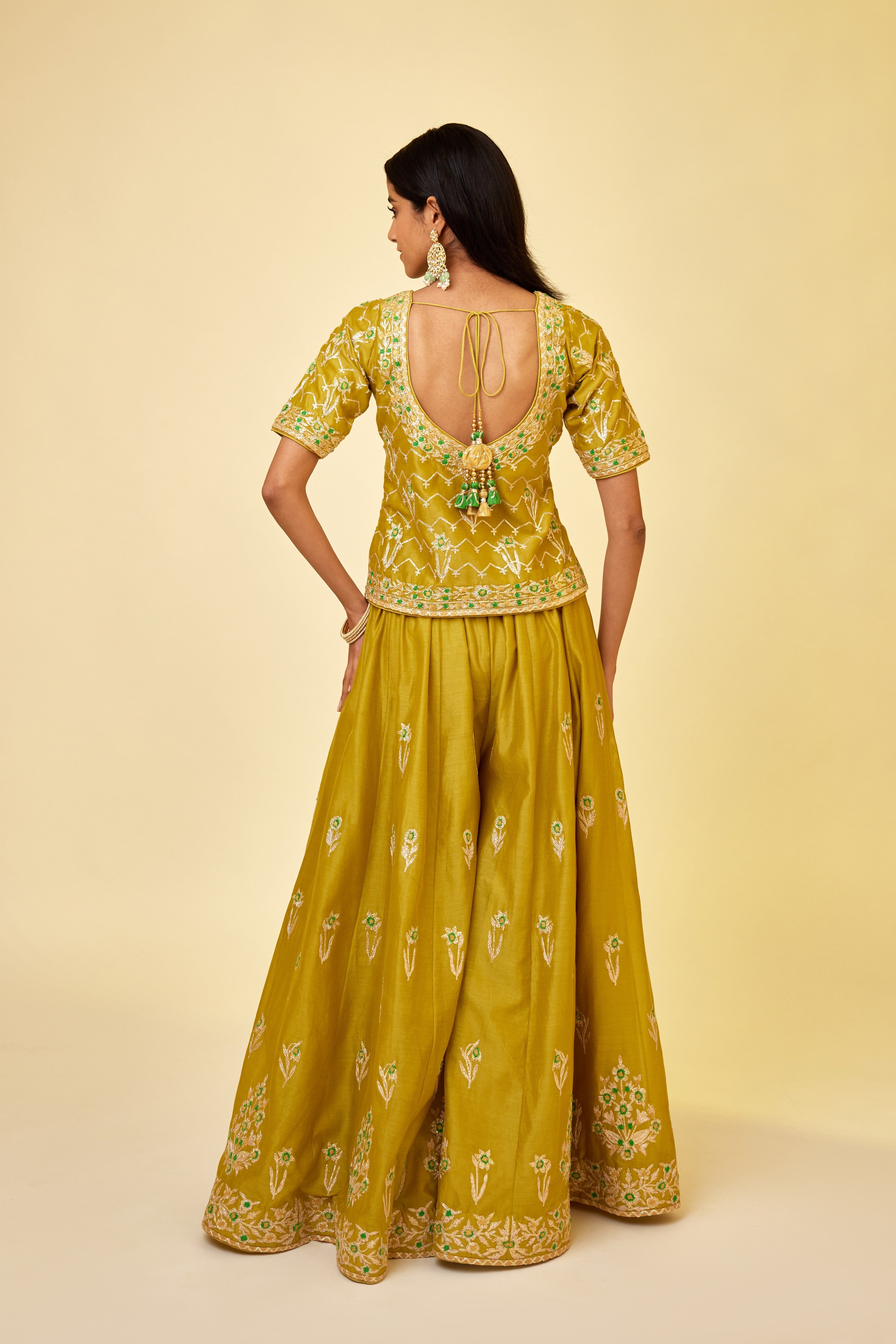 Olive Green Sharara Set