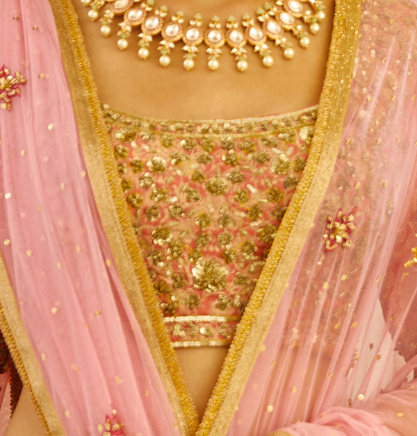 Coral Pink Lehenga Set